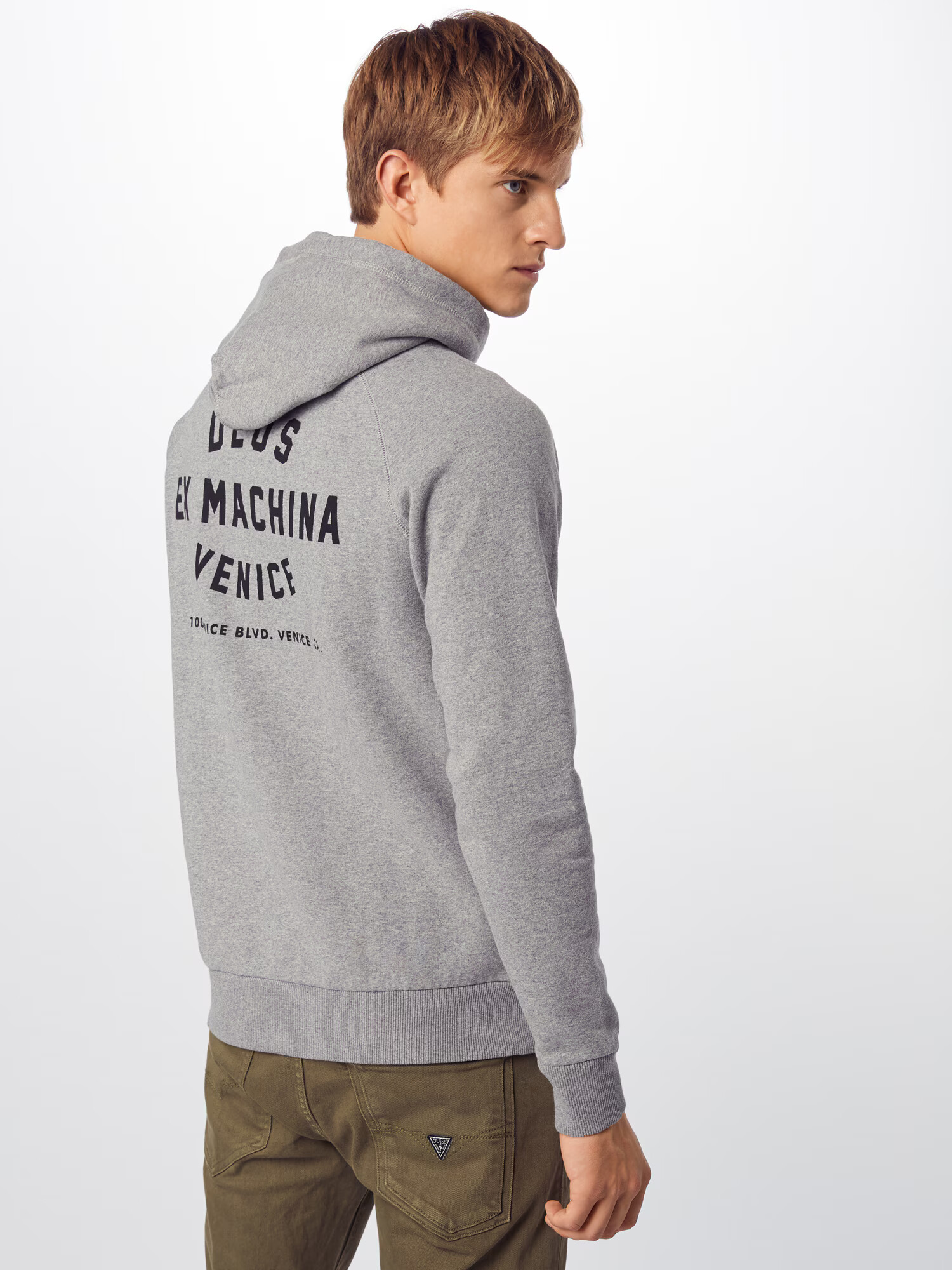 DEUS EX MACHINA Majica 'Venice Address Hoodie' siva - Pepit.si