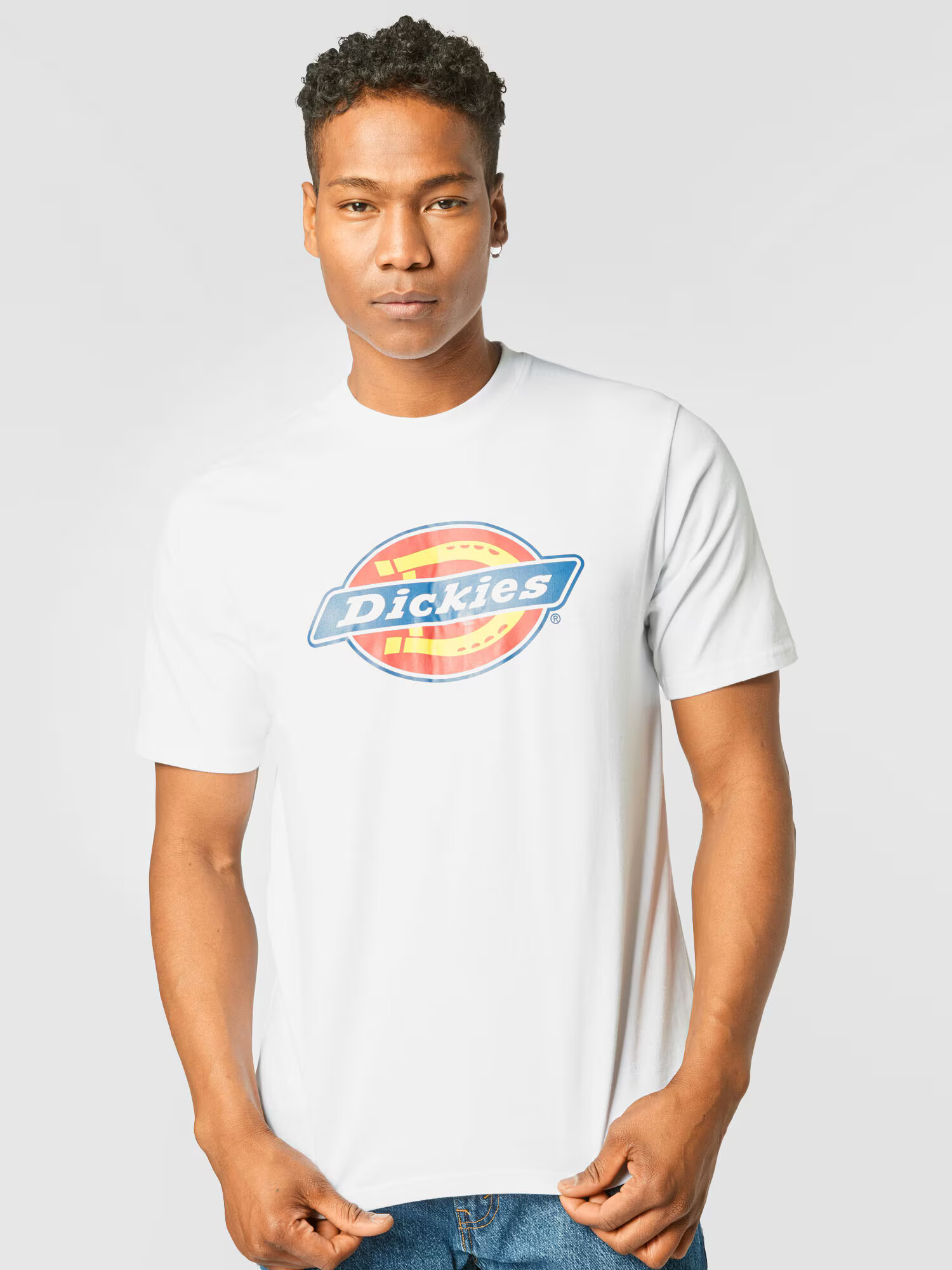 DICKIES Majica 'Icon Logo' nebeško modra / rumena / pastelno rdeča / bela - Pepit.si