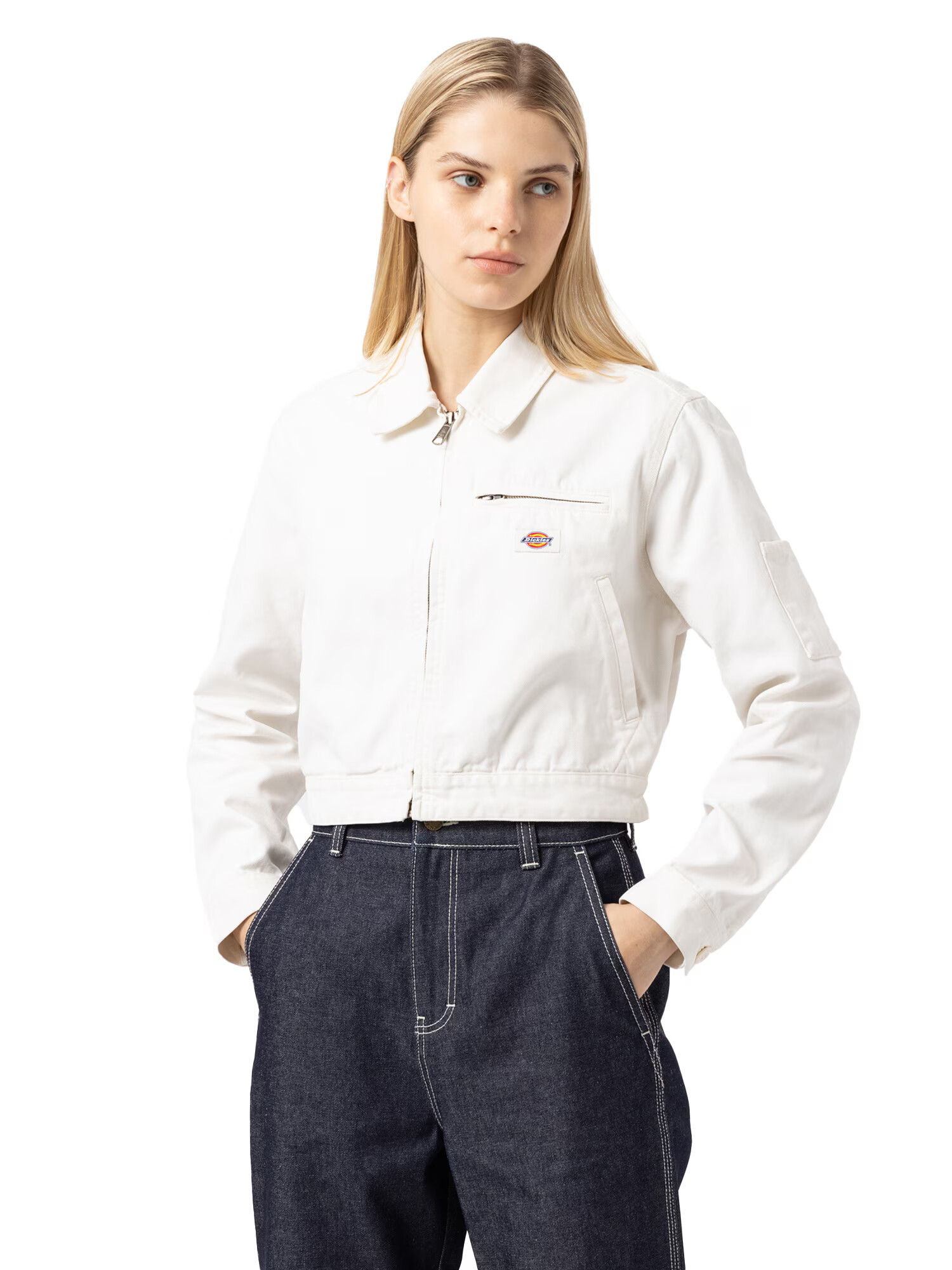 DICKIES Prehodna jakna 'DUCK' bela - Pepit.si