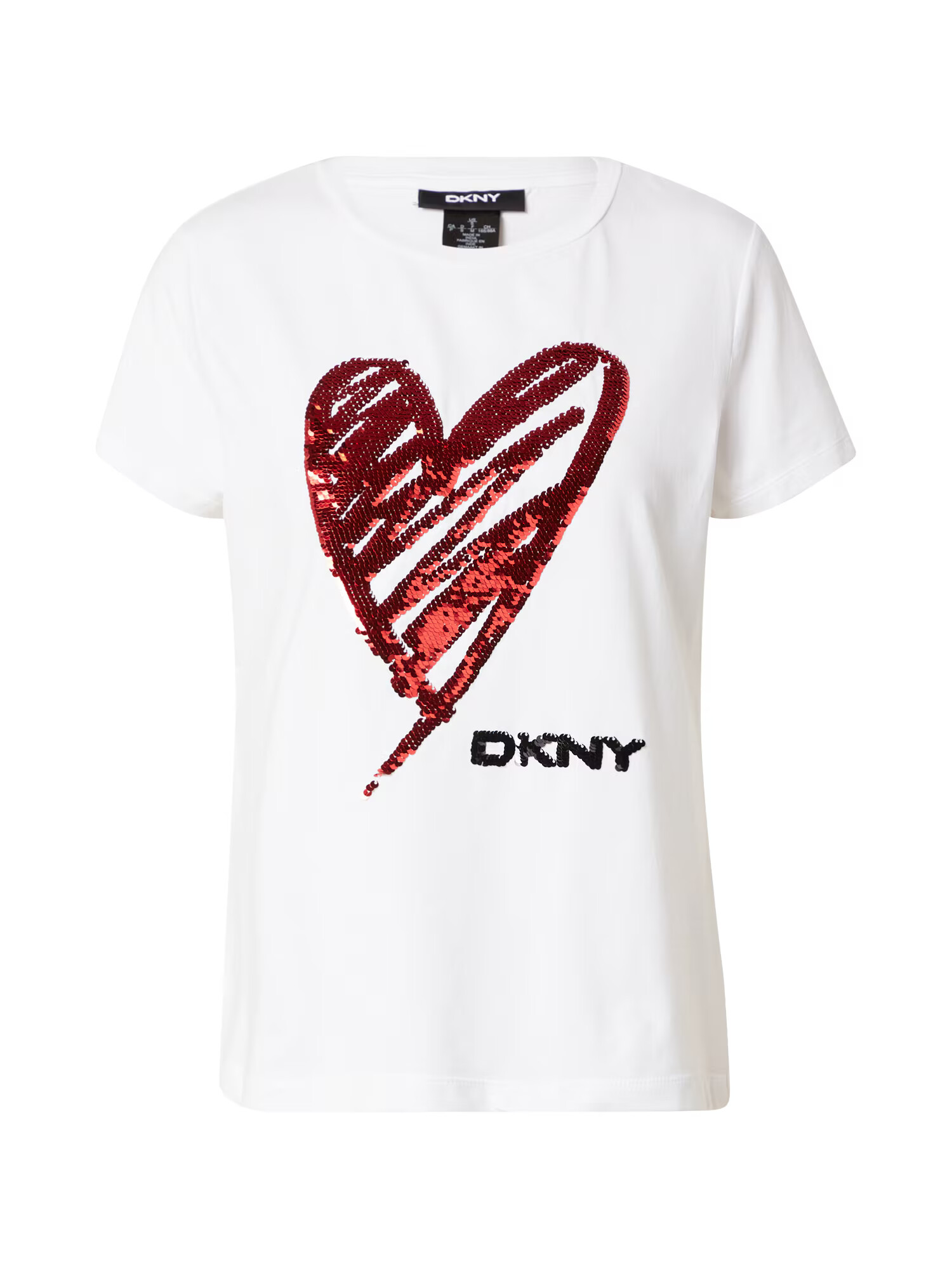 DKNY Majica bela / temno rdeča / črna - Pepit.si