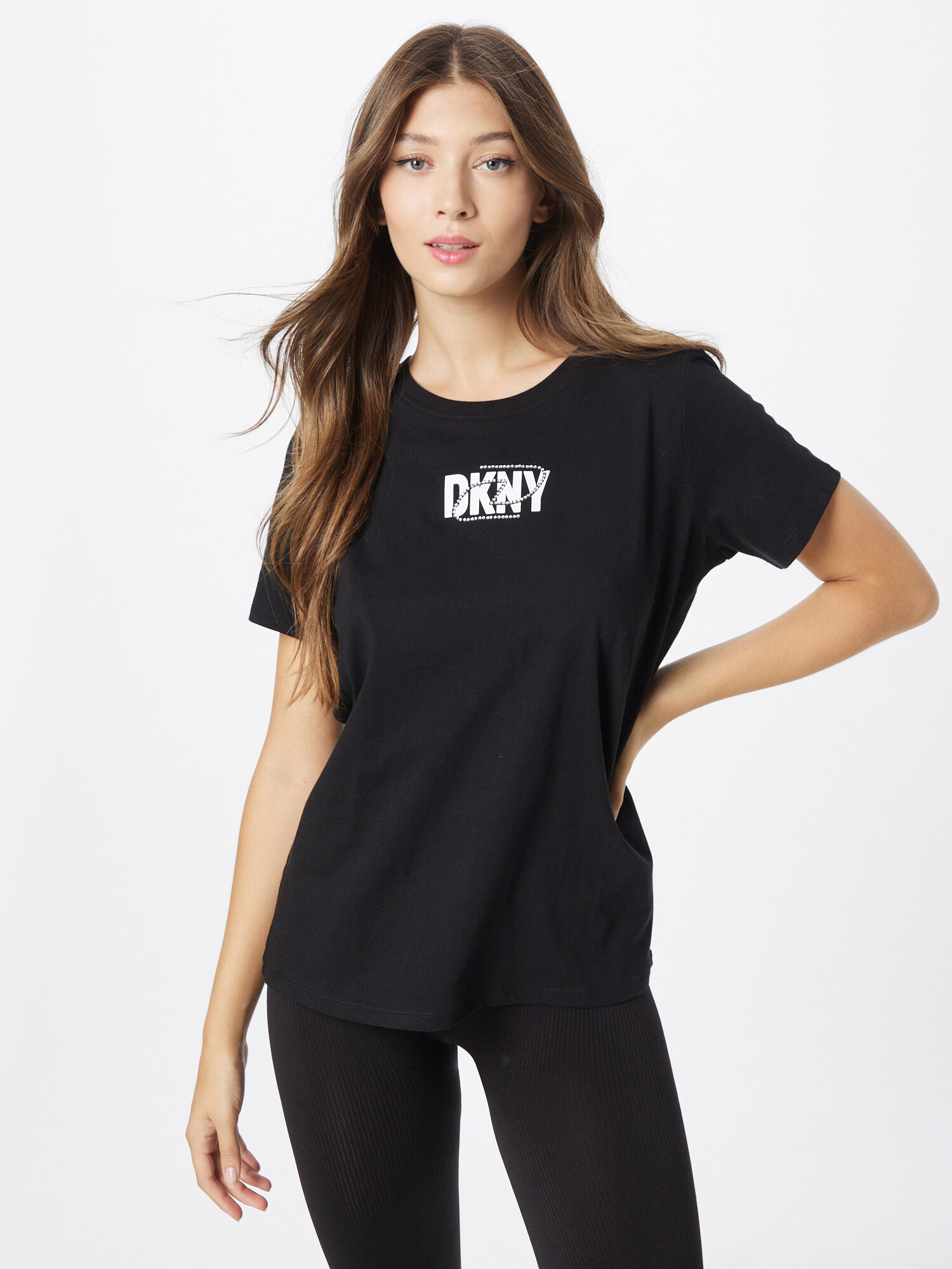 DKNY Performance Funkcionalna majica črna / bela - Pepit.si