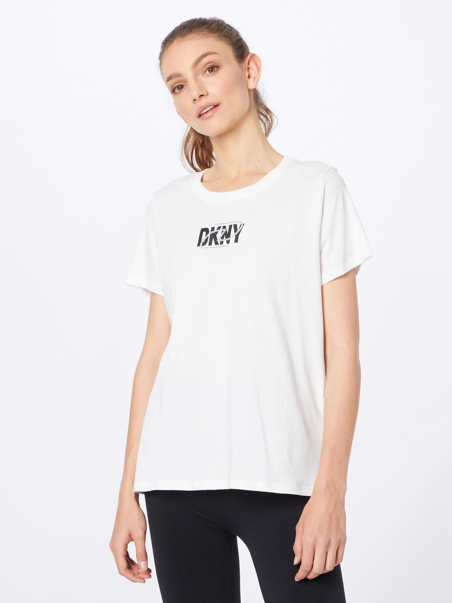 DKNY Performance Funkcionalna majica črna / bela - Pepit.si