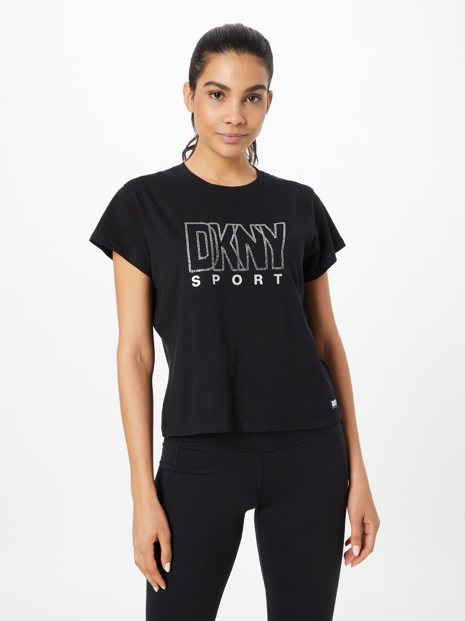 DKNY Performance Funkcionalna majica siva / črna / srebrna - Pepit.si