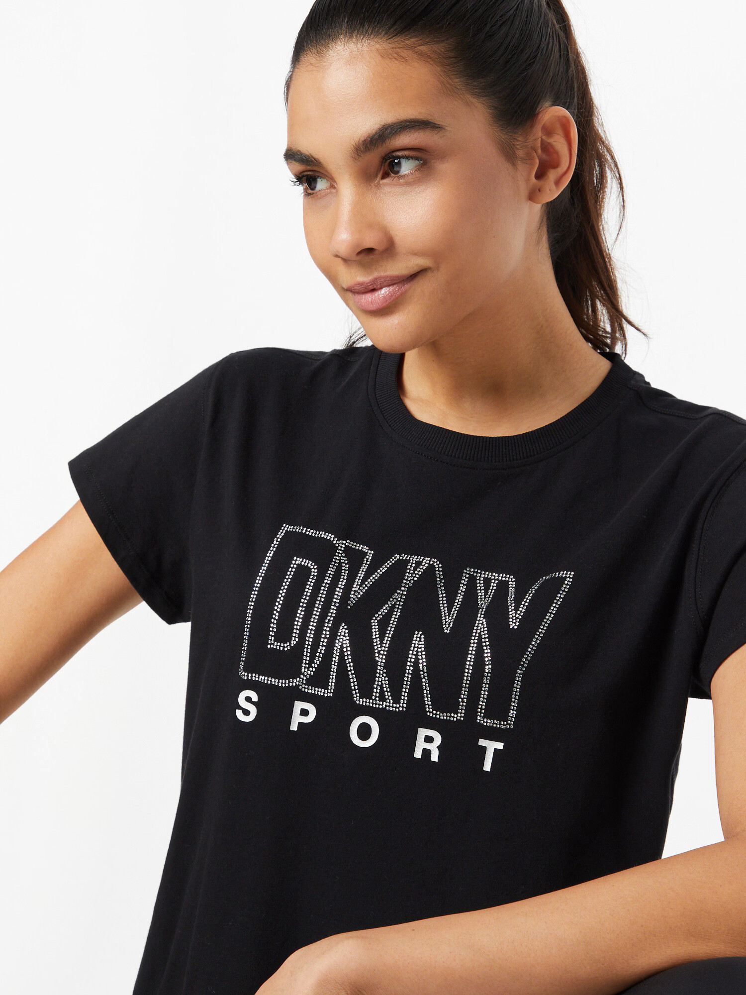 DKNY Performance Funkcionalna majica siva / črna / srebrna - Pepit.si