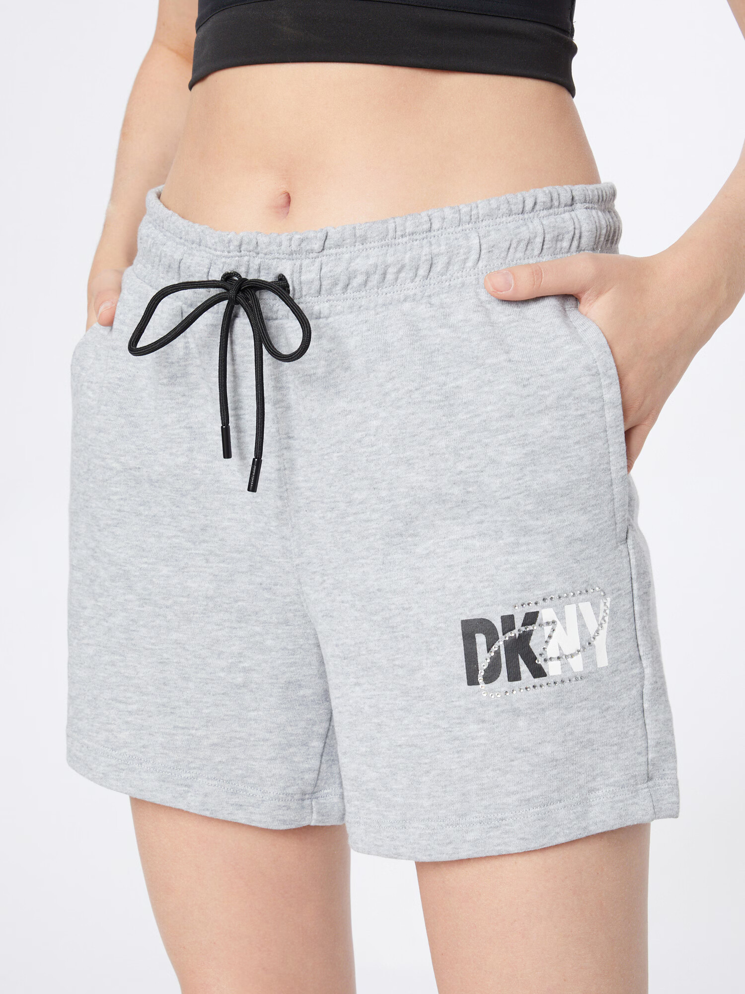 DKNY Performance Športne hlače pegasto siva / črna / bela - Pepit.si