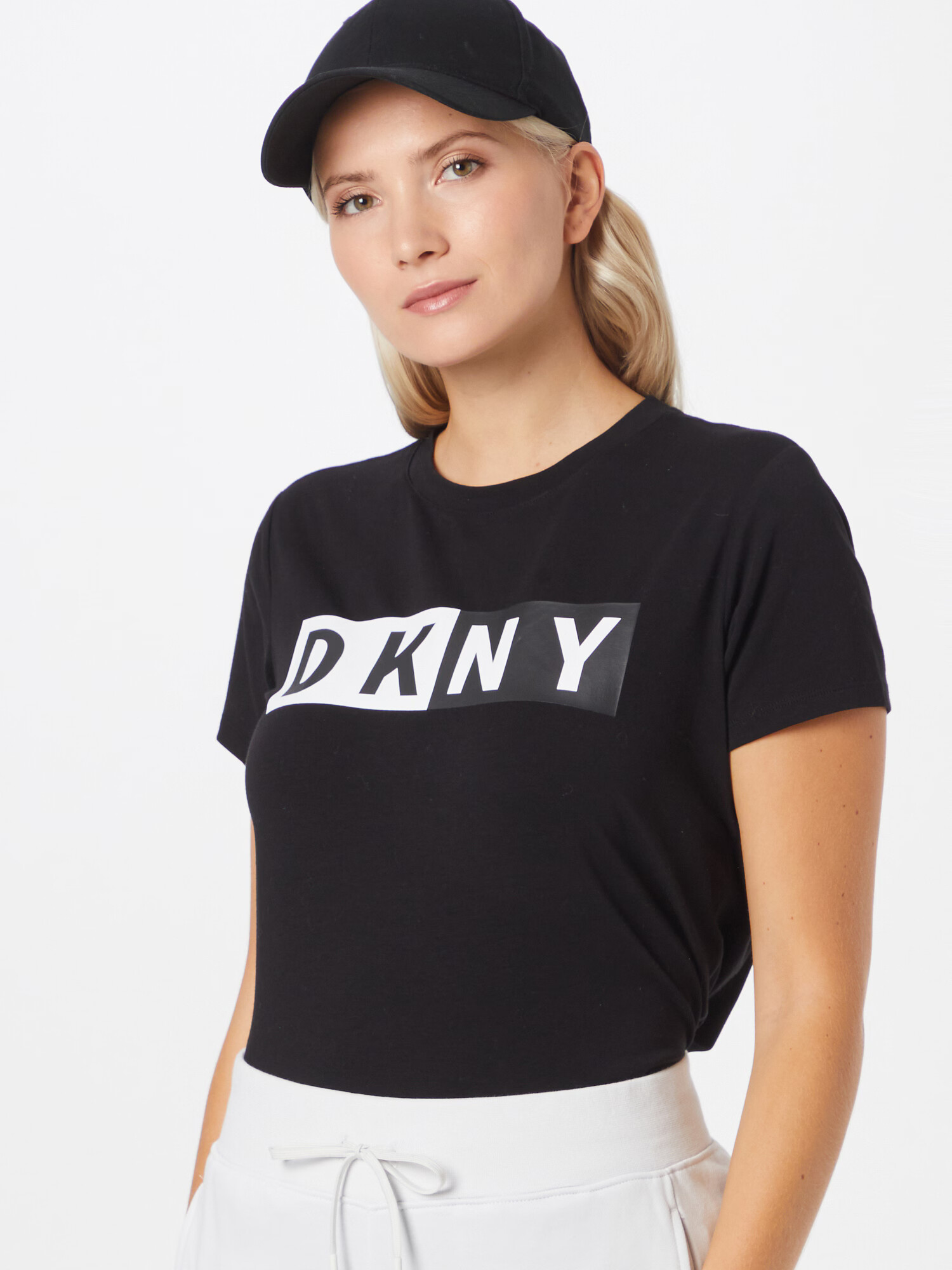 DKNY Performance Majica črna / bela - Pepit.si