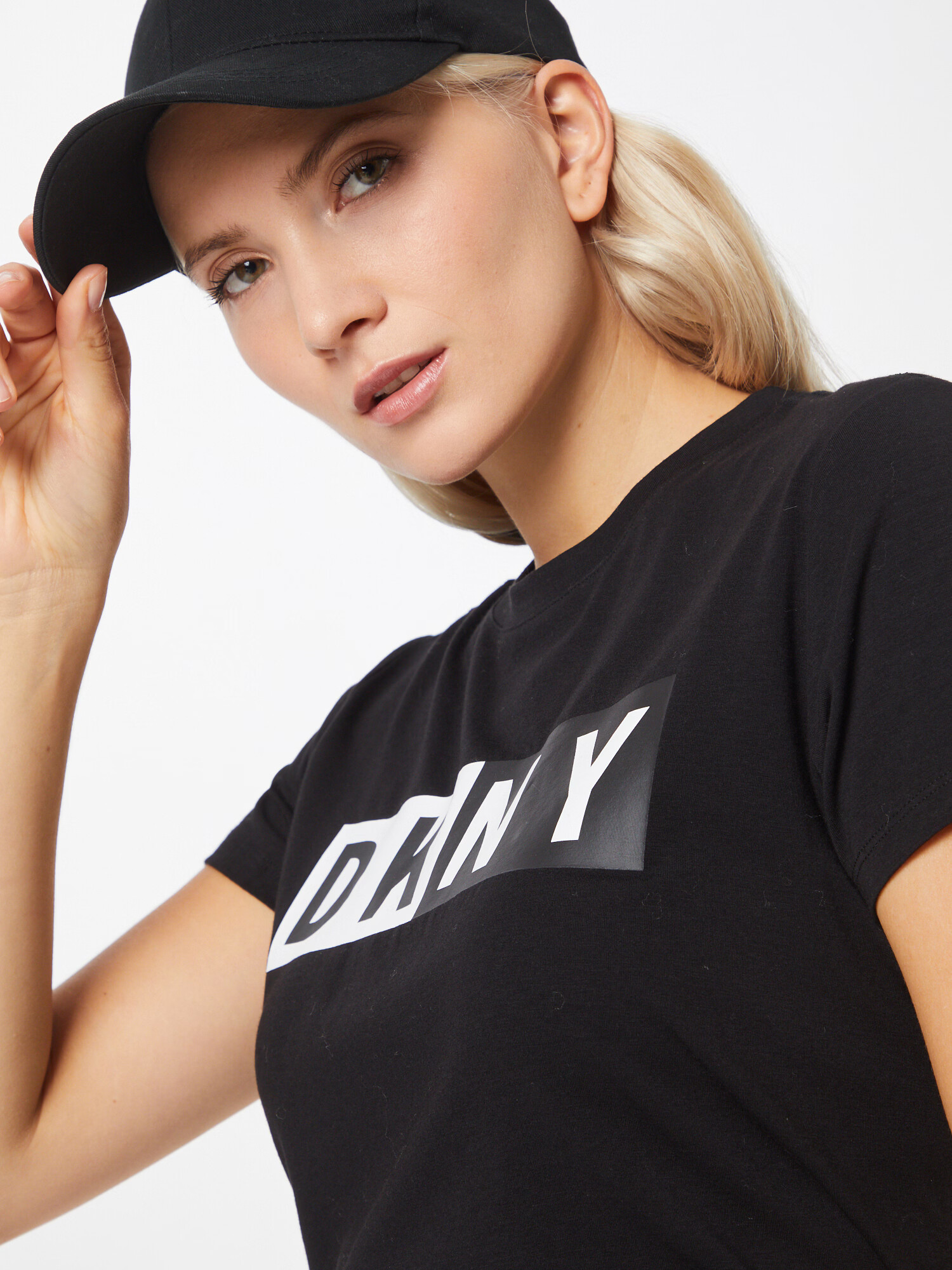 DKNY Performance Majica črna / bela - Pepit.si