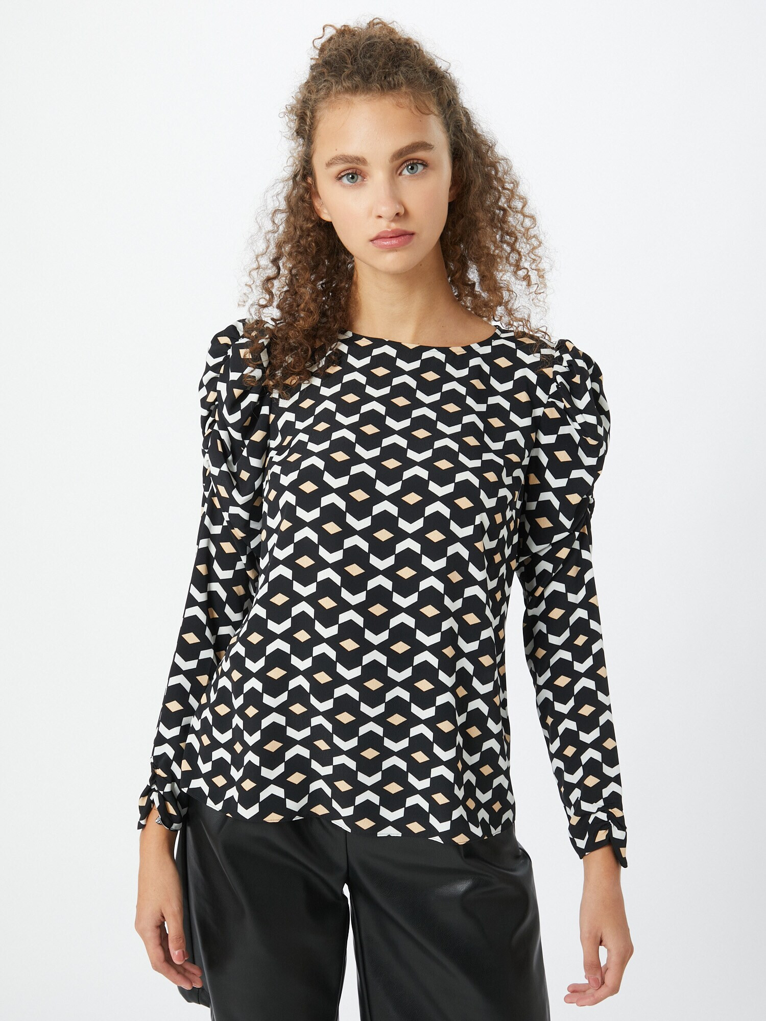 Dorothy Perkins Bluza bež / črna / bela - Pepit.si