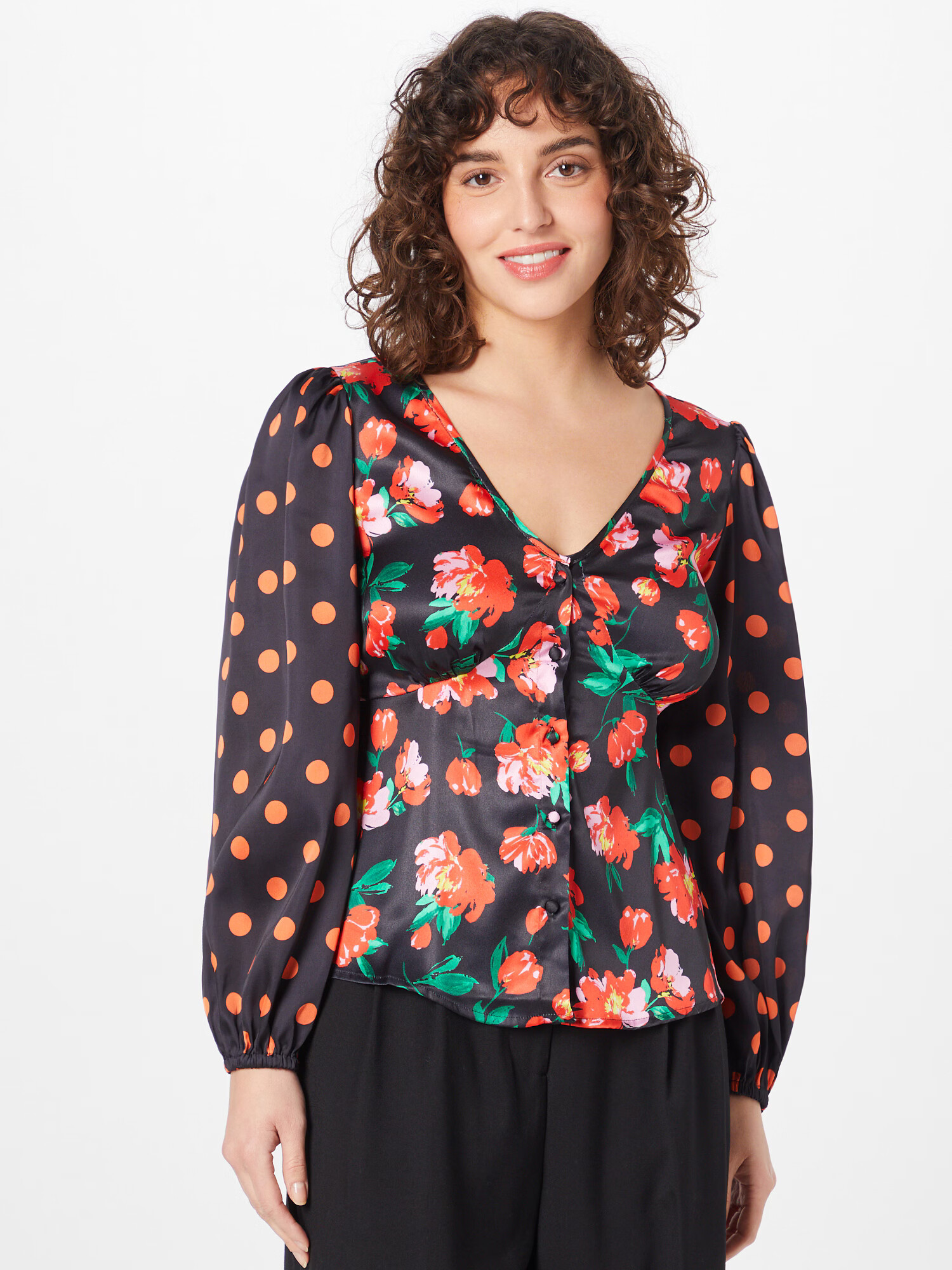 Dorothy Perkins Bluza travnato zelena / oranžna / svetlo rdeča / črna - Pepit.si