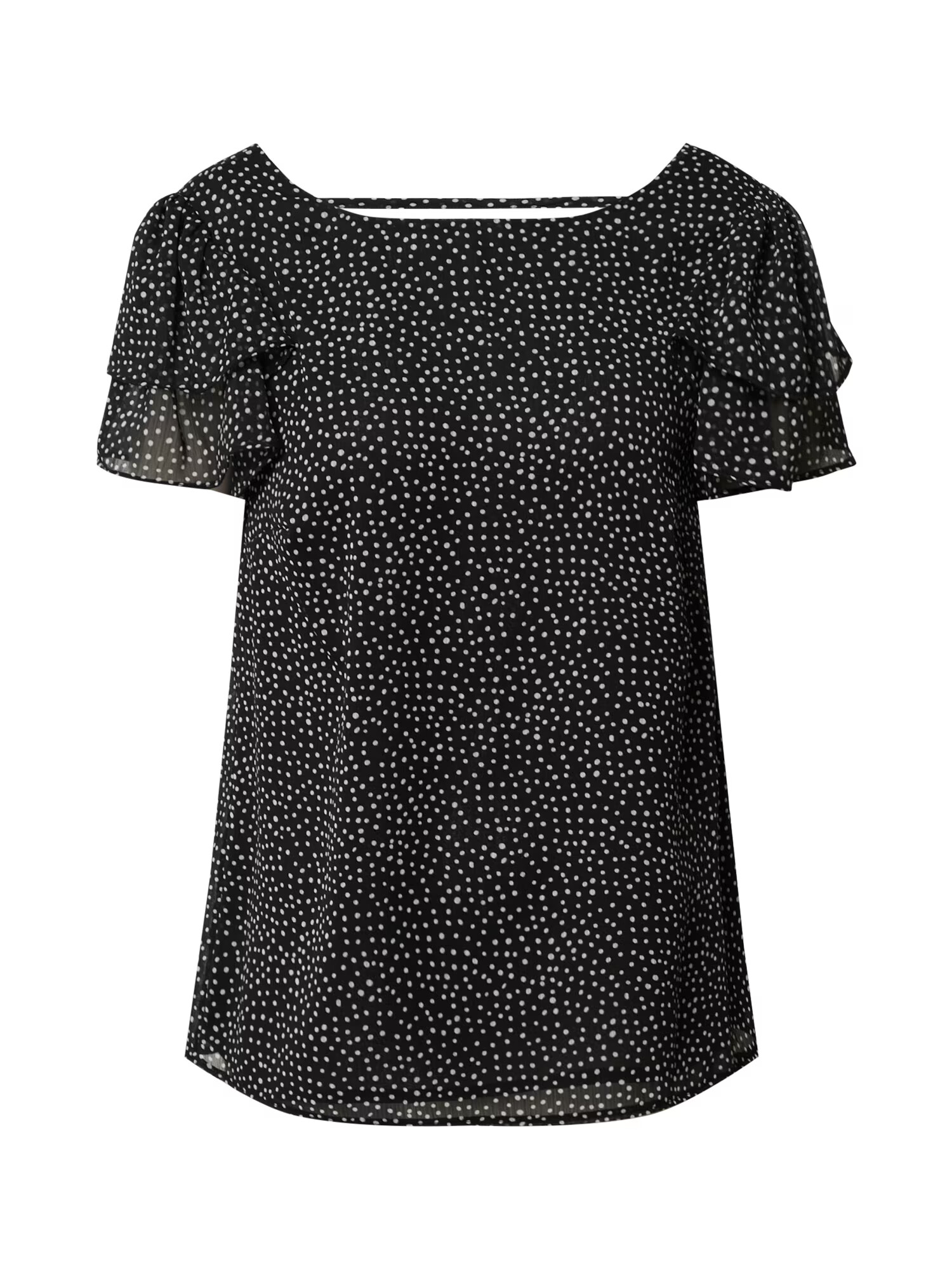 Dorothy Perkins Bluza 'DOUBLE RUFFLE TEE' črna - Pepit.si