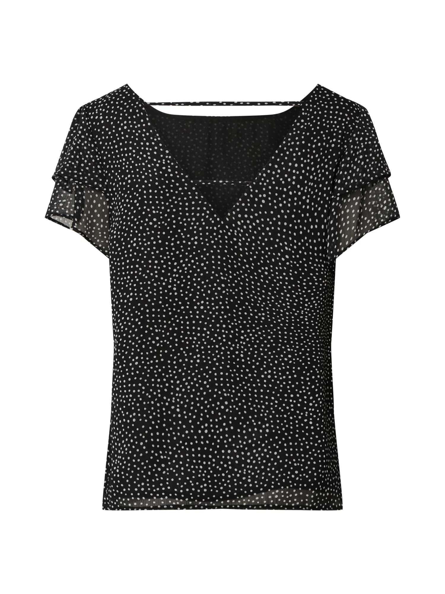 Dorothy Perkins Bluza 'DOUBLE RUFFLE TEE' črna - Pepit.si