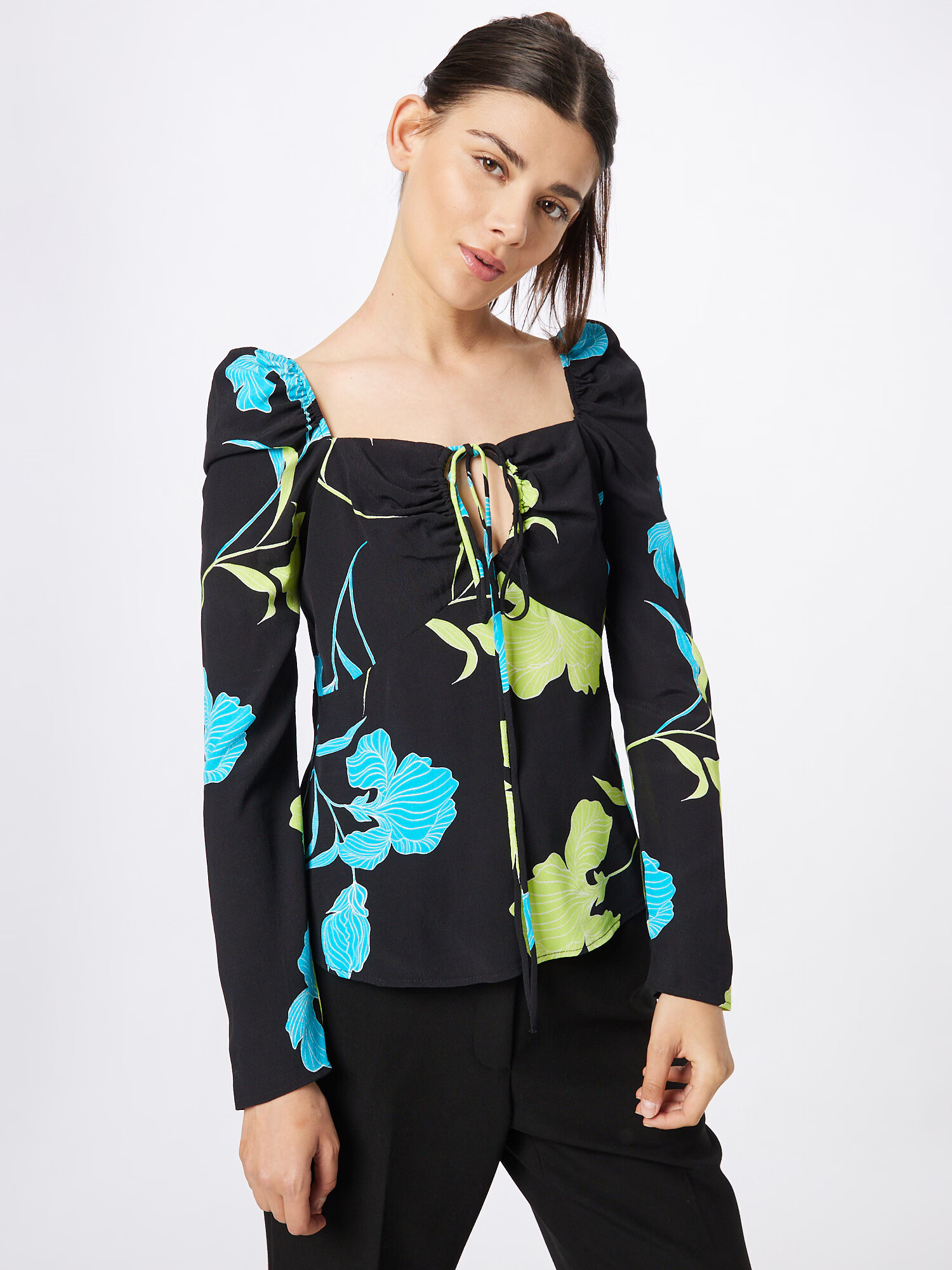 Dorothy Perkins Bluza nebeško modra / rumena / črna - Pepit.si