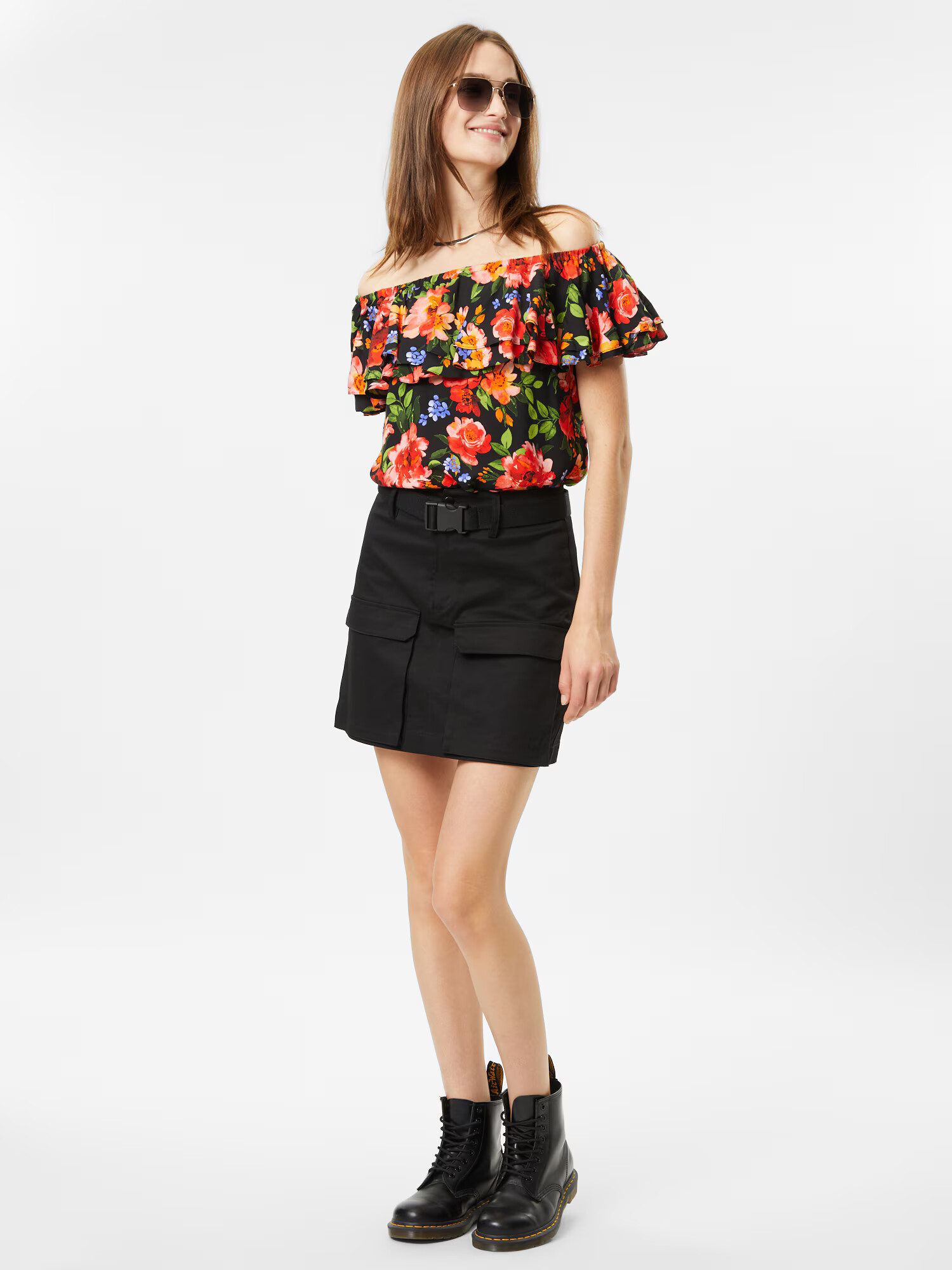 Dorothy Perkins Bluza zelena / oranžna / rdeča / črna - Pepit.si