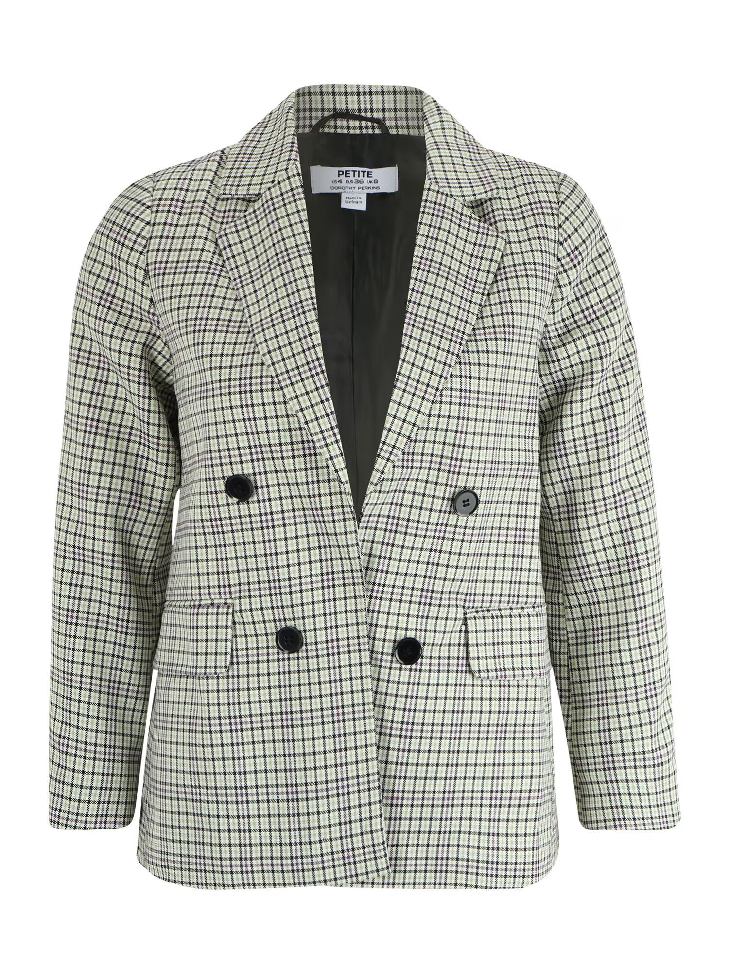 Dorothy Perkins Petite Blazer svetlo zelena / črna / bela - Pepit.si