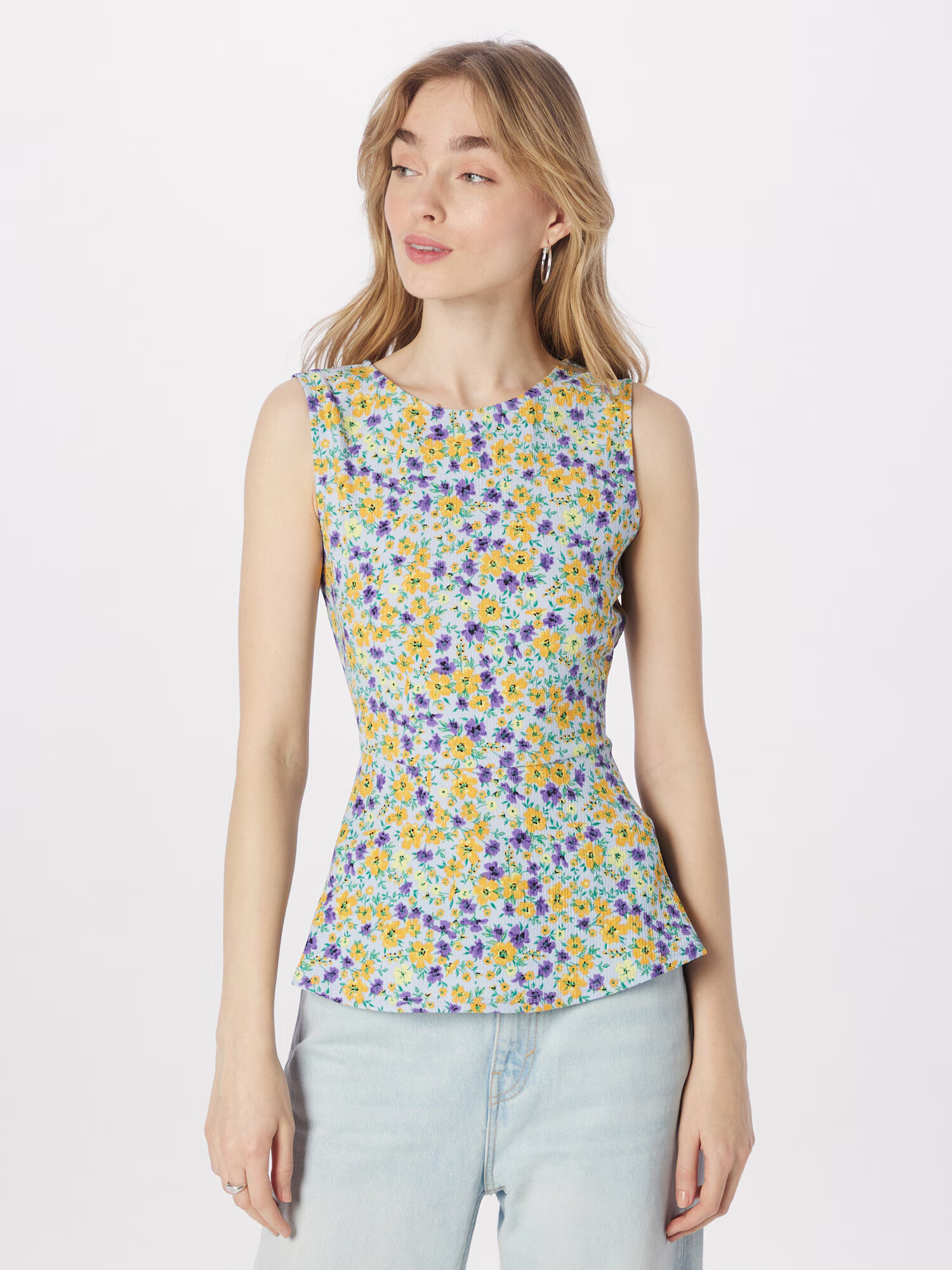 Dorothy Perkins Top 'Ditsy' rumena / zelena / lila / pastelno lila - Pepit.si