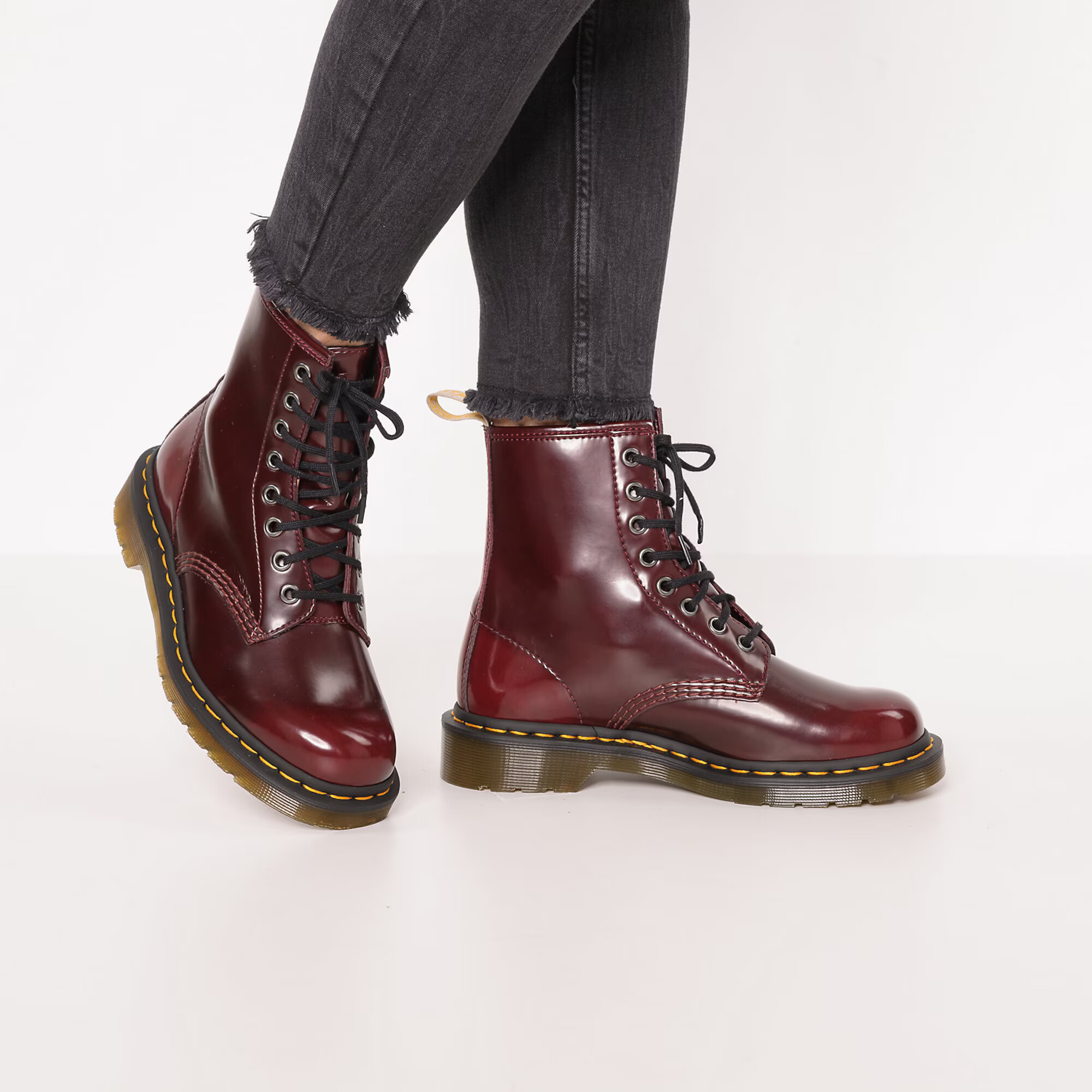 Dr. Martens Gležnarji z vezalkami burgund - Pepit.si