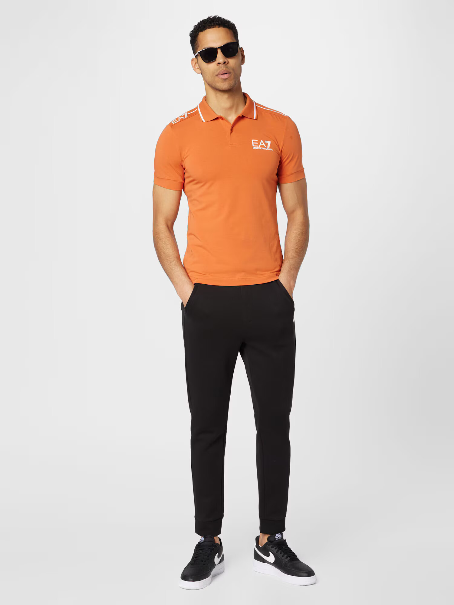 EA7 Emporio Armani Majica oranžna / bela - Pepit.si