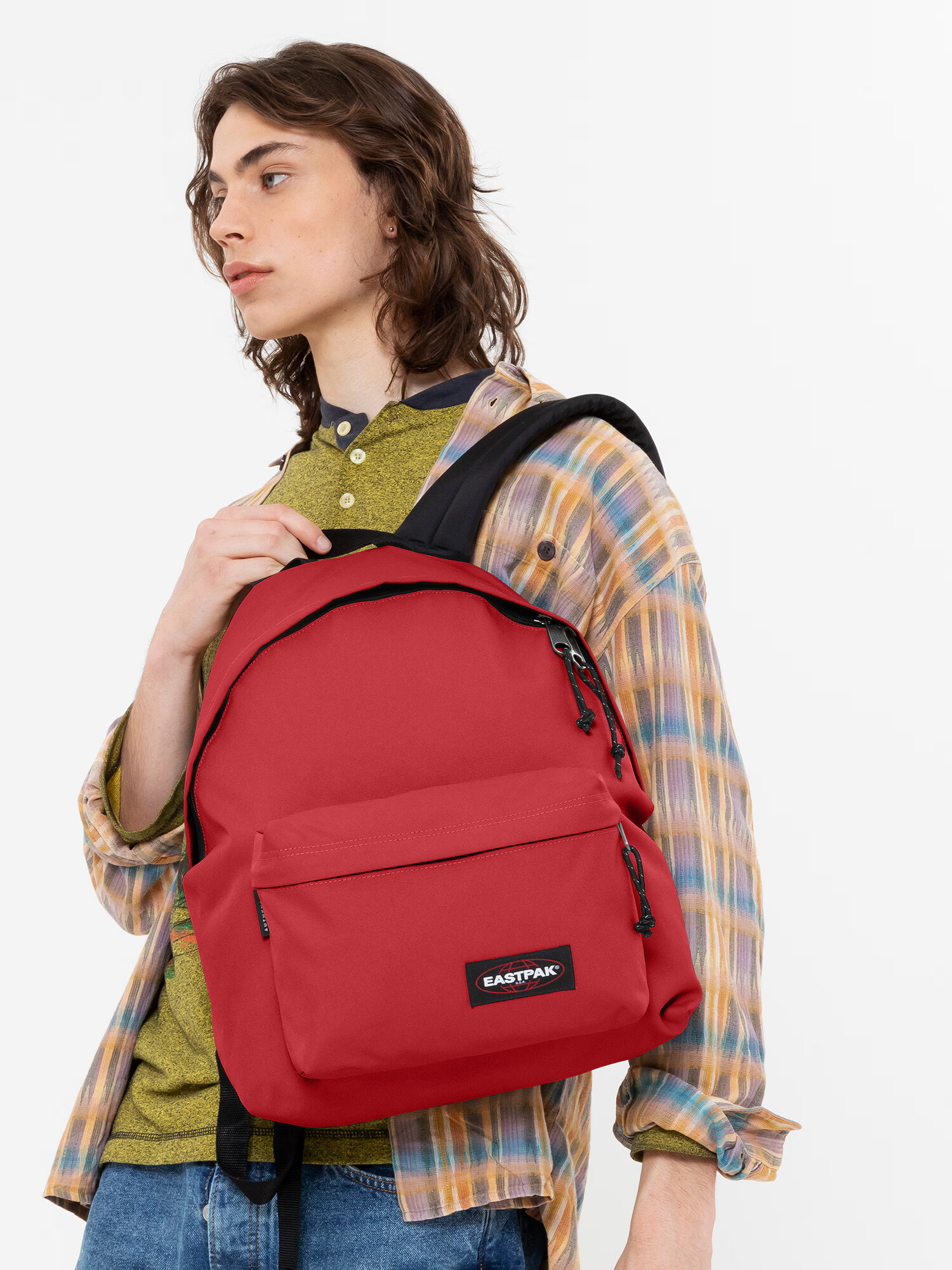 EASTPAK Nahrbtnik 'PADDED PAK'R' rdeča / črna / bela - Pepit.si