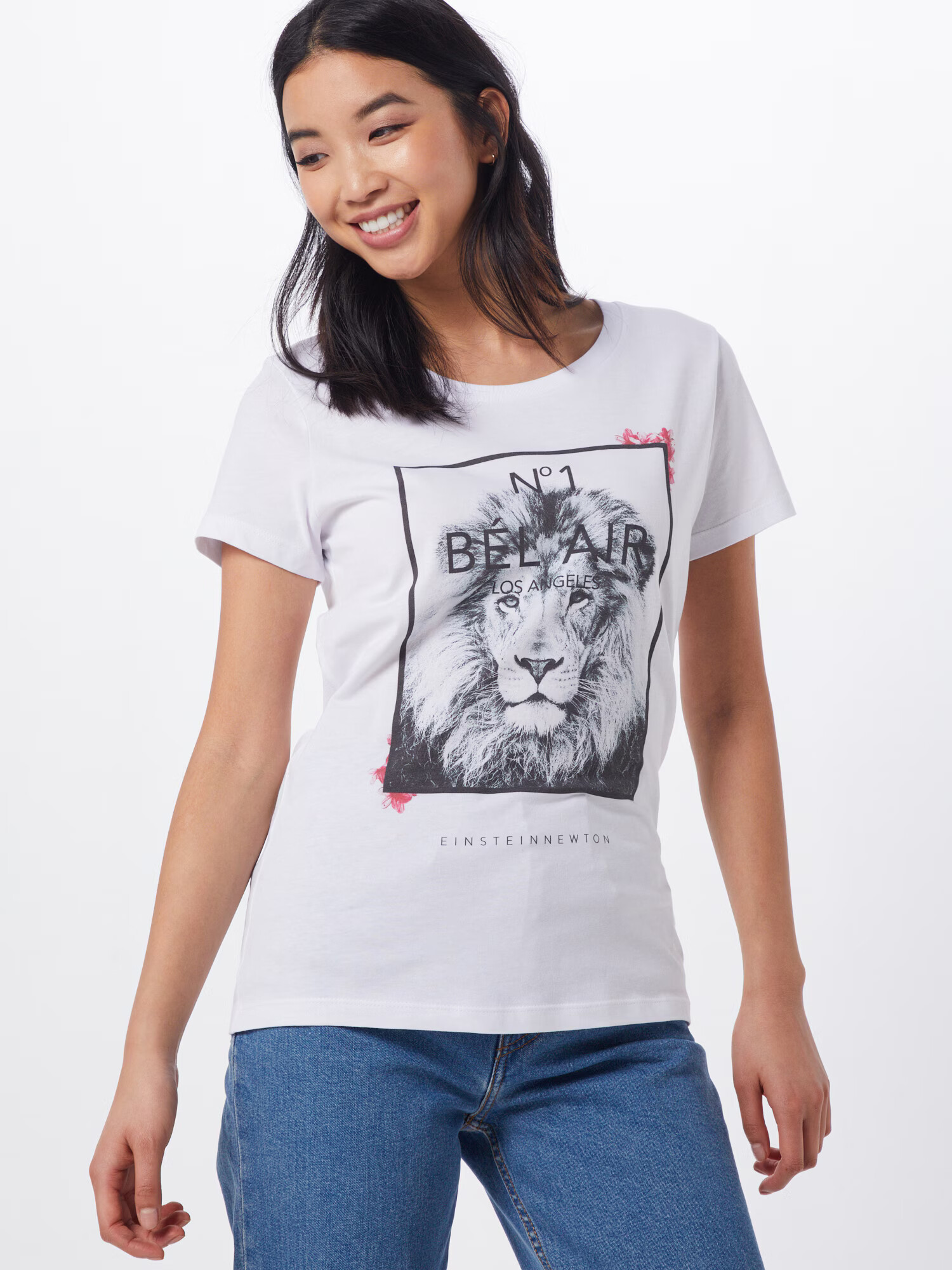 EINSTEIN & NEWTON Majica 'Bel Air T-Shirt' črna / bela - Pepit.si