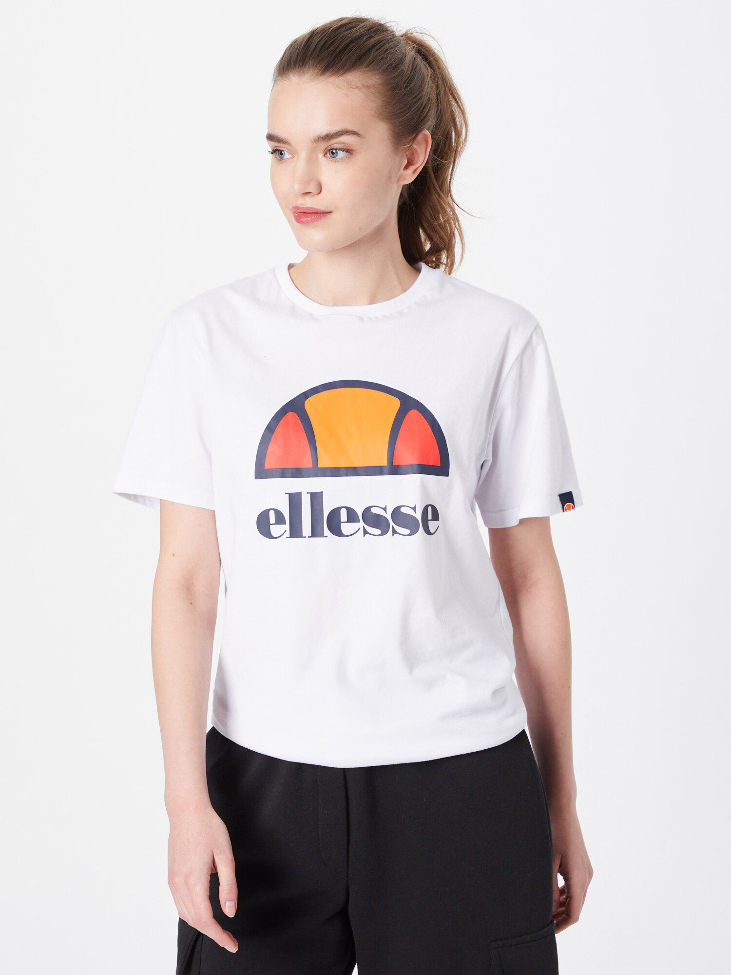 ELLESSE Funkcionalna majica 'Arieth' off-bela / temno modra / oranžno rdeča / zlato-rumena - Pepit.si