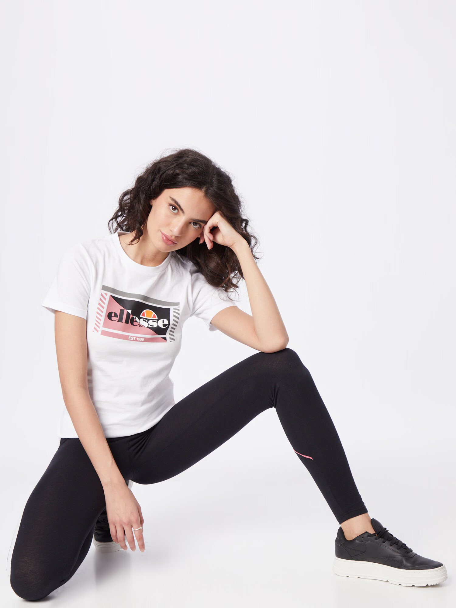 ELLESSE Funkcionalna majica 'Ruby' siva / roza / črna / bela - Pepit.si