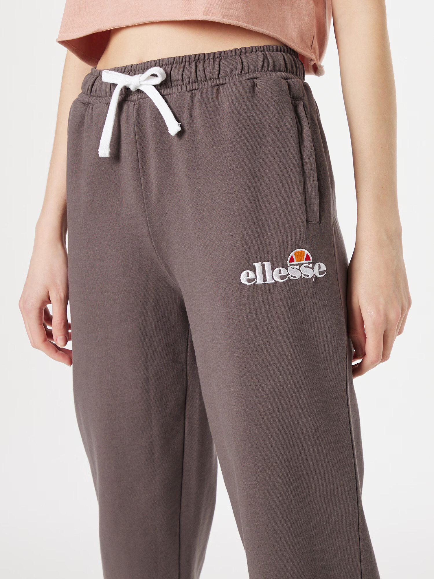 ELLESSE Hlače 'Taran' rjava / bela - Pepit.si