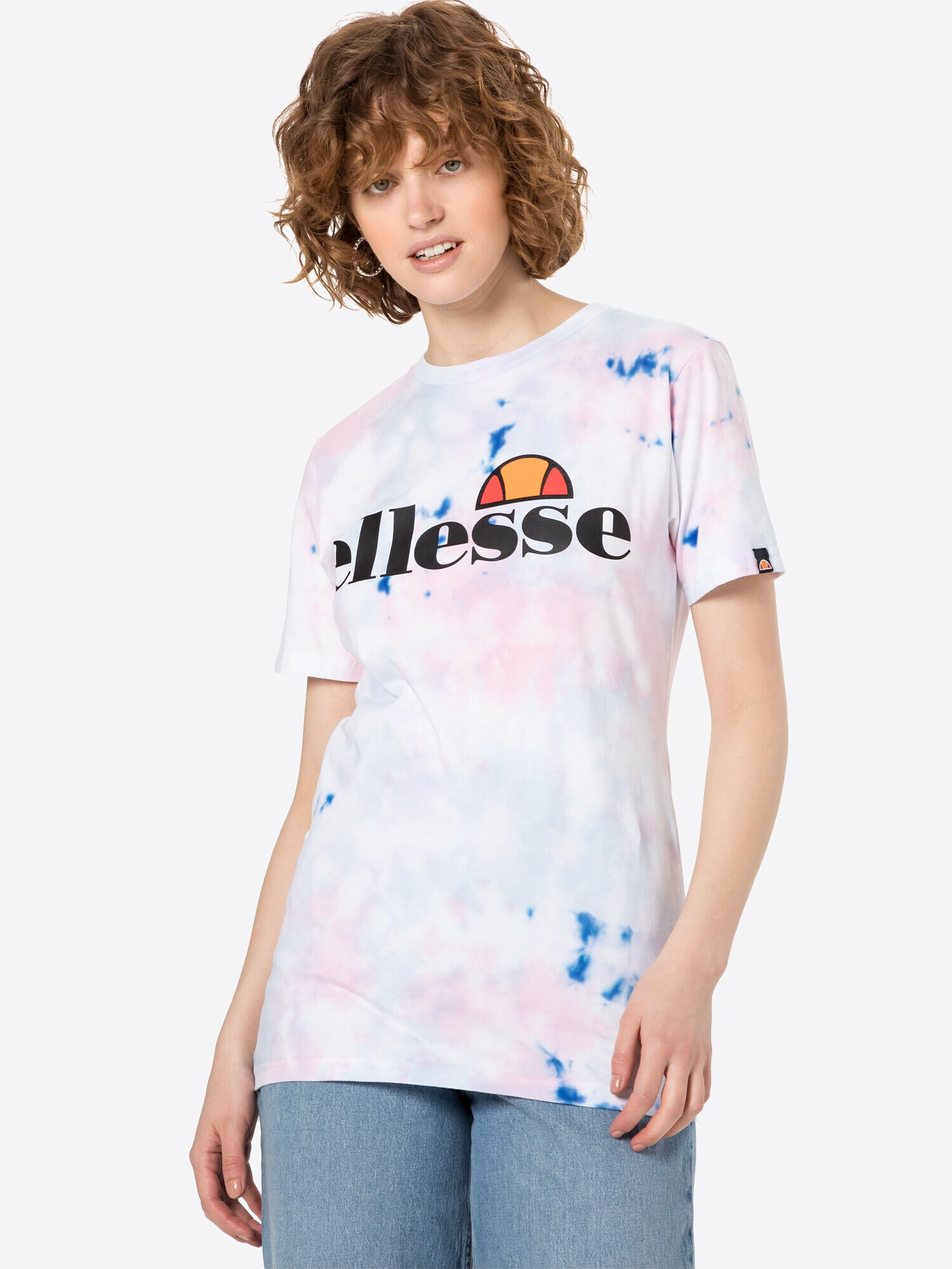 ELLESSE Majica 'Albany' svetlo modra / temno oranžna / črna / bela - Pepit.si