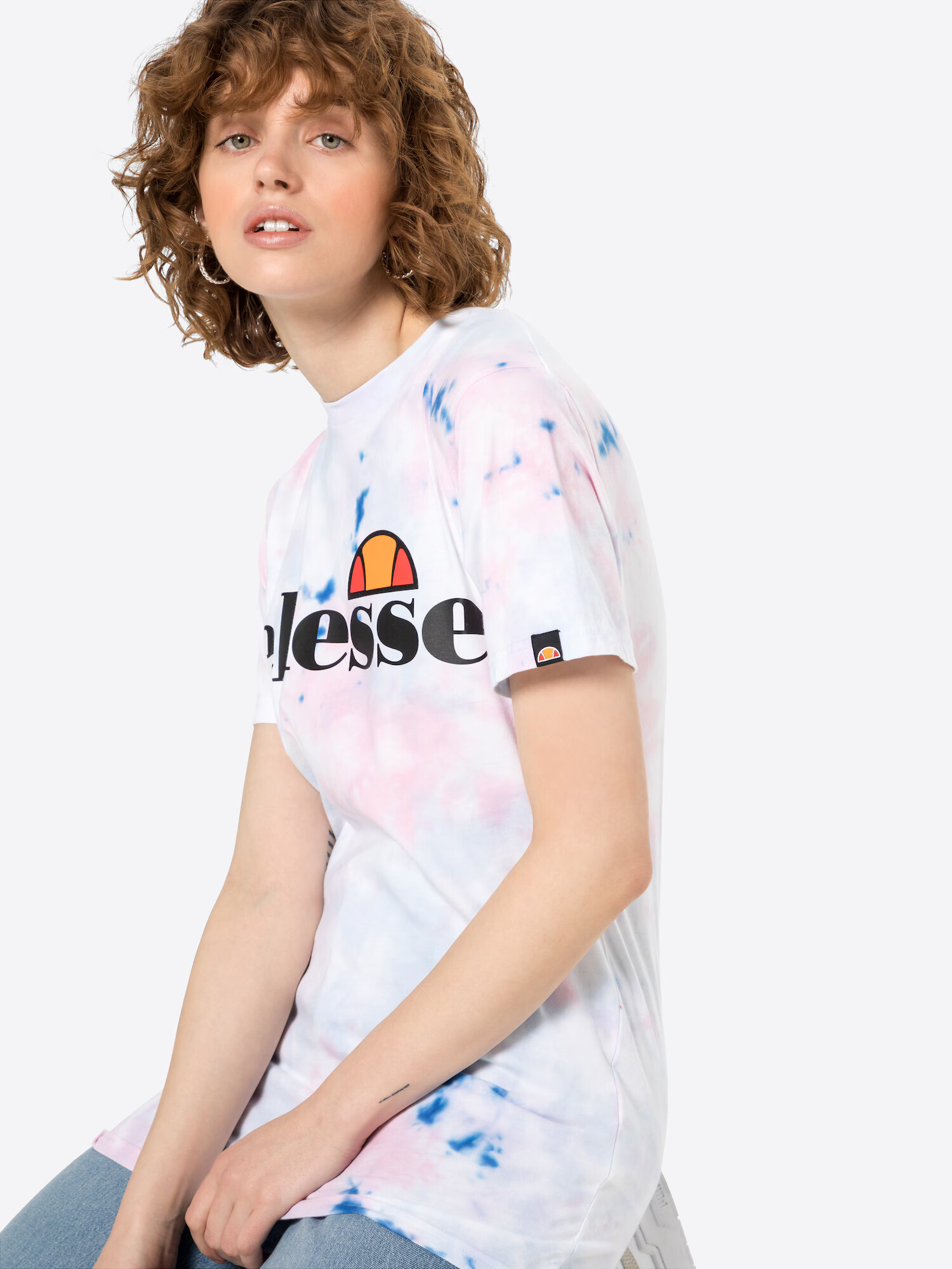 ELLESSE Majica 'Albany' svetlo modra / temno oranžna / črna / bela - Pepit.si