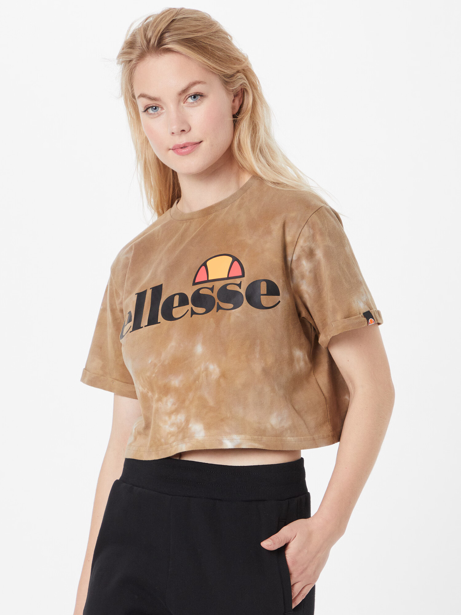 ELLESSE Majica 'Alberta' rjava / rumena / črna / bela - Pepit.si