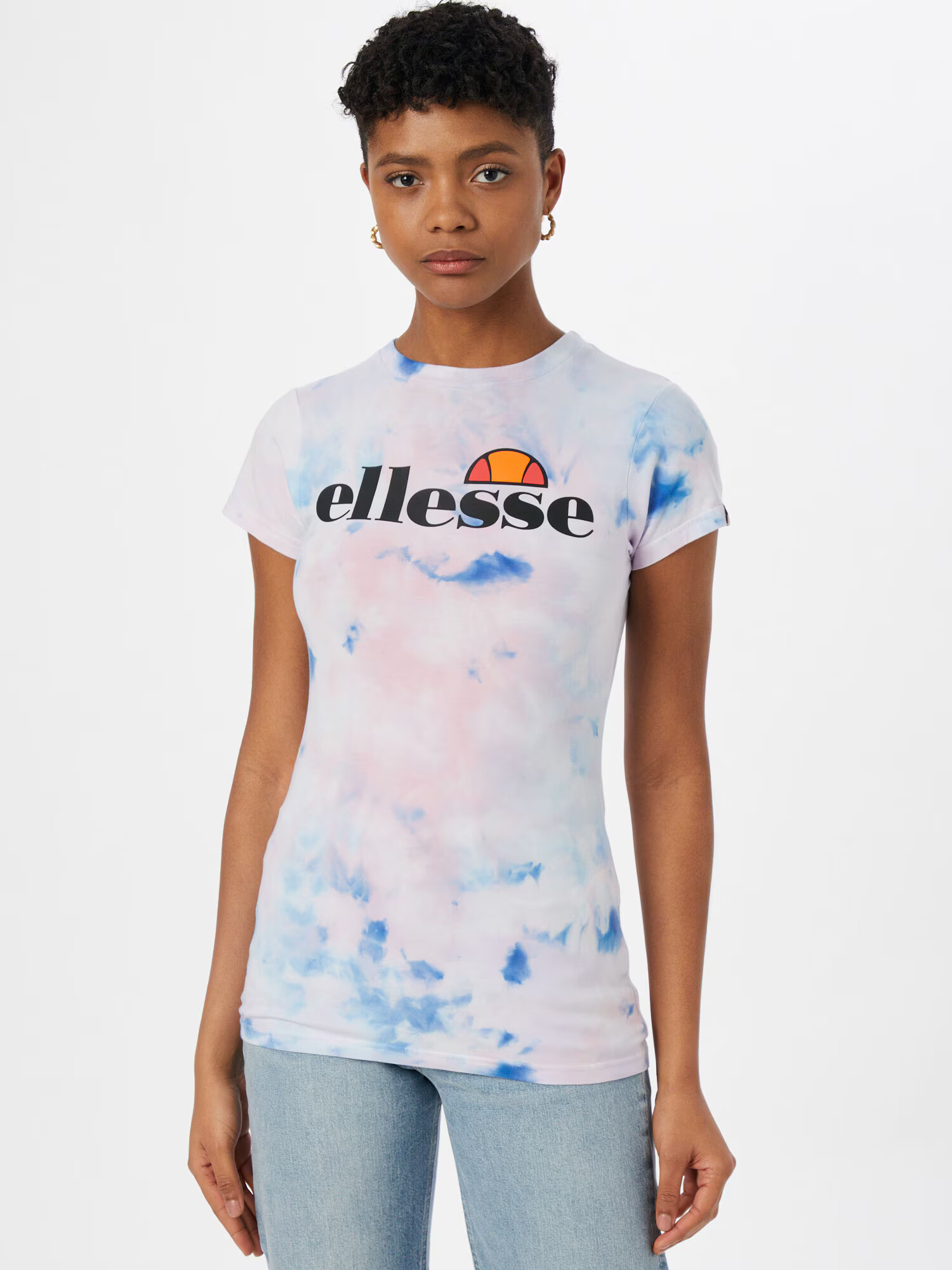 ELLESSE Majica 'Hayes Tie Dye' bela / modra / črna - Pepit.si