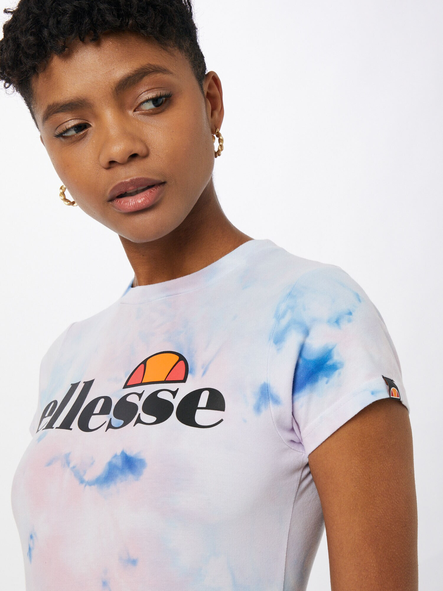 ELLESSE Majica 'Hayes Tie Dye' bela / modra / črna - Pepit.si