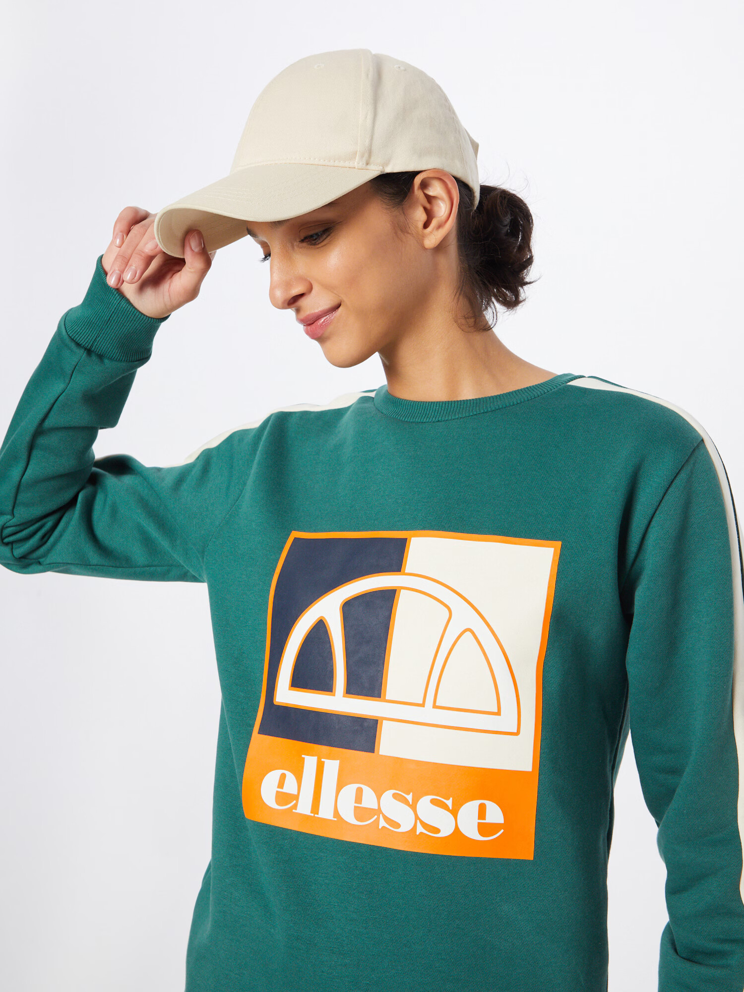 ELLESSE Majica 'Lulci' temno zelena / oranžna / bela - Pepit.si