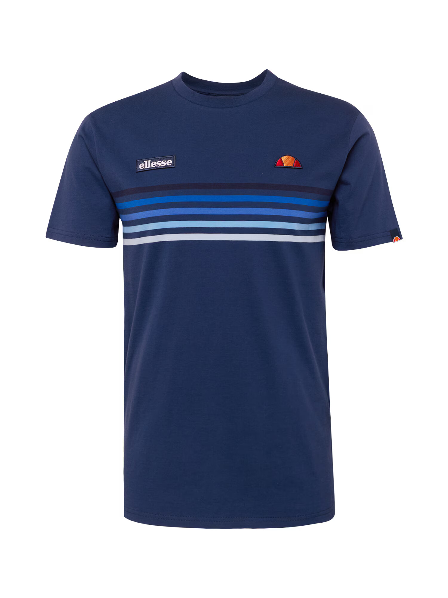 ELLESSE Majica 'Marsella' mornarska / nebeško modra / svetlo modra / oranžna - Pepit.si