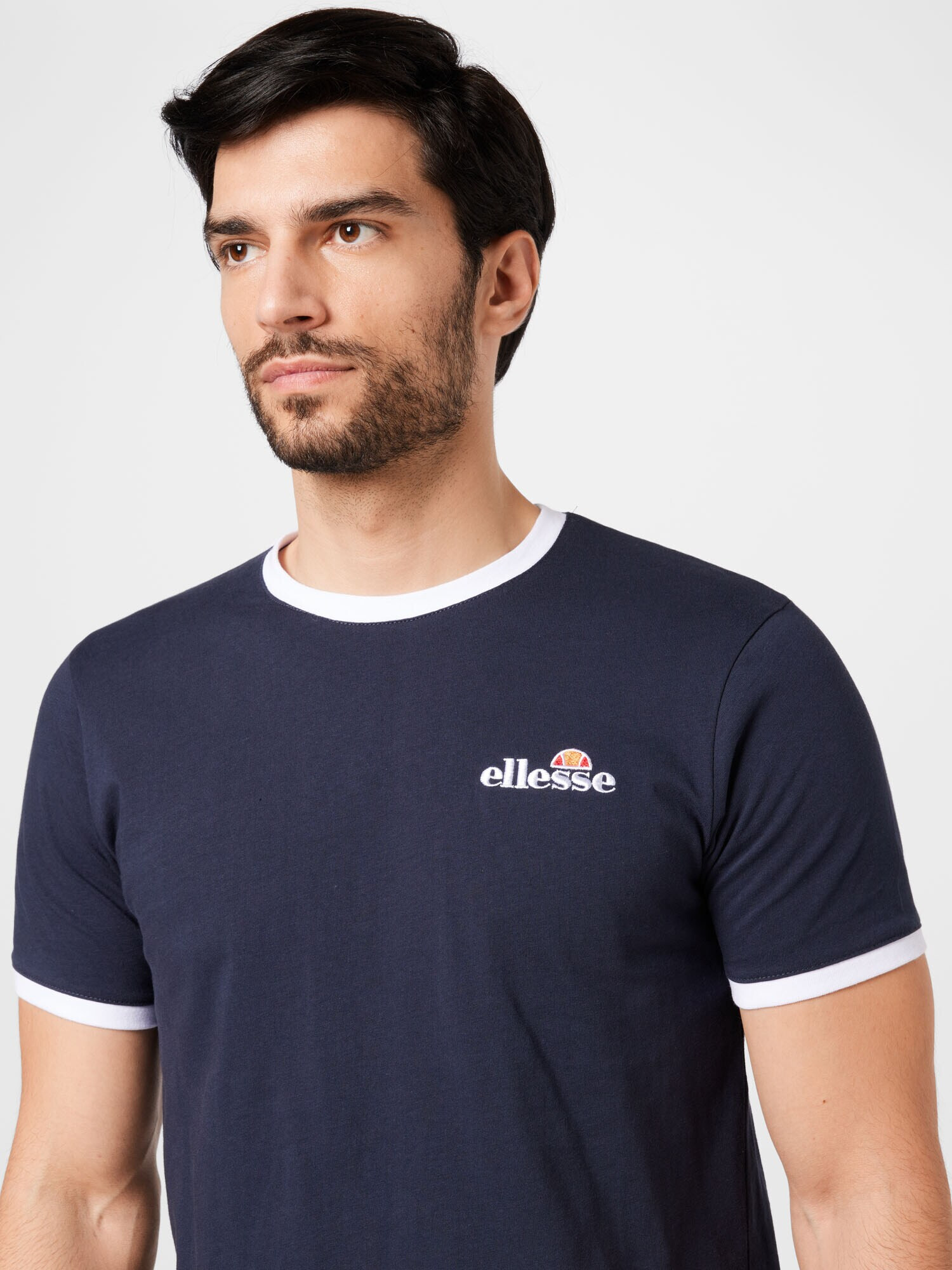 ELLESSE Majica 'Meduno' mornarska / oranžna / ognjeno rdeča / bela - Pepit.si