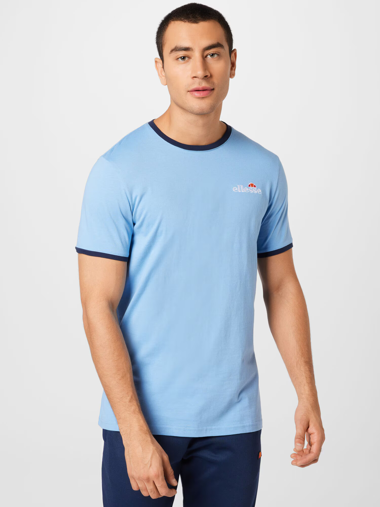 ELLESSE Majica 'Meduno' svetlo modra / temno modra / oranžna / rdeča / bela - Pepit.si