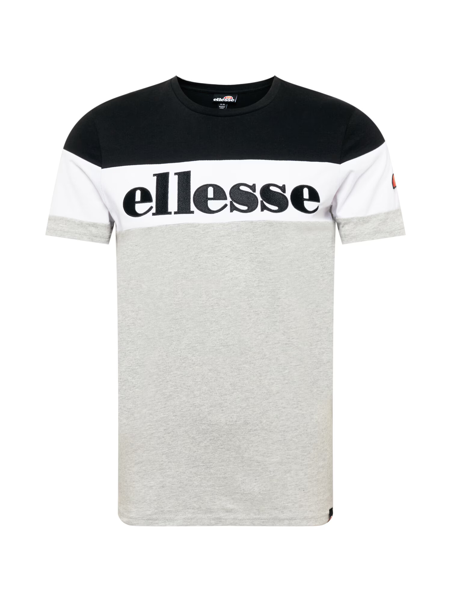 ELLESSE Majica 'Punto' pegasto siva / bela / črna - Pepit.si