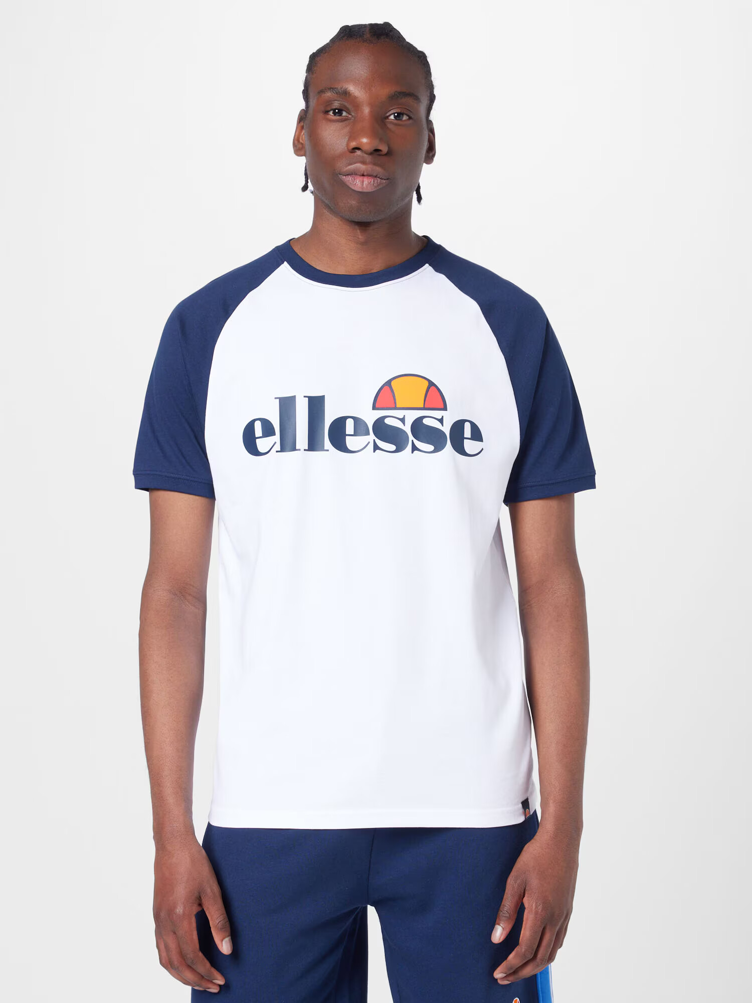 ELLESSE Majica temno modra / oranžna / rdeča / bela - Pepit.si