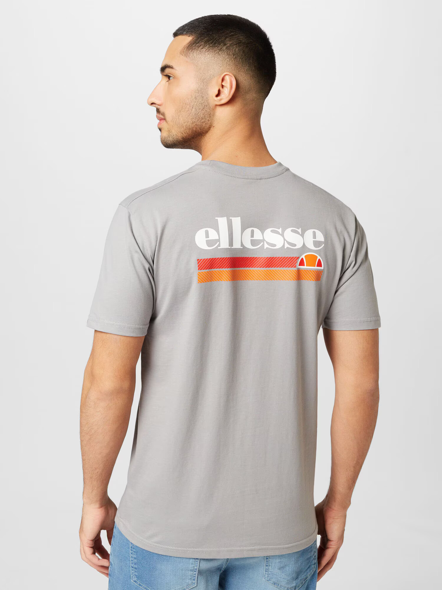 ELLESSE Majica 'Triscia' svetlo siva / oranžna / bela - Pepit.si