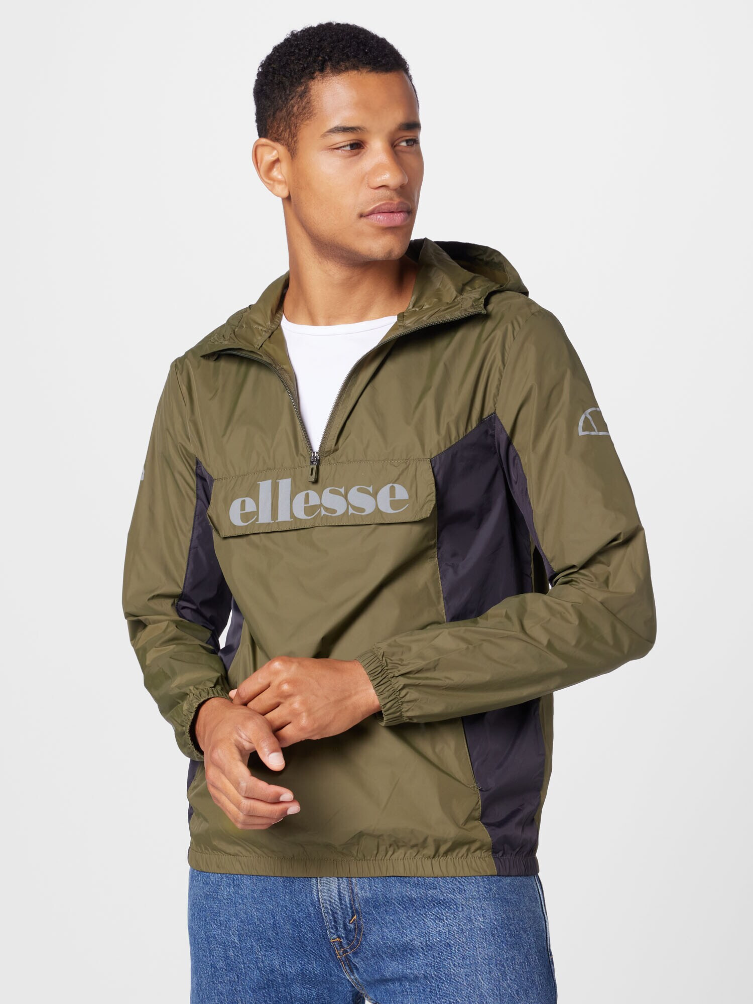 ELLESSE Prehodna jakna 'Aceras' temno modra / siva / kaki - Pepit.si