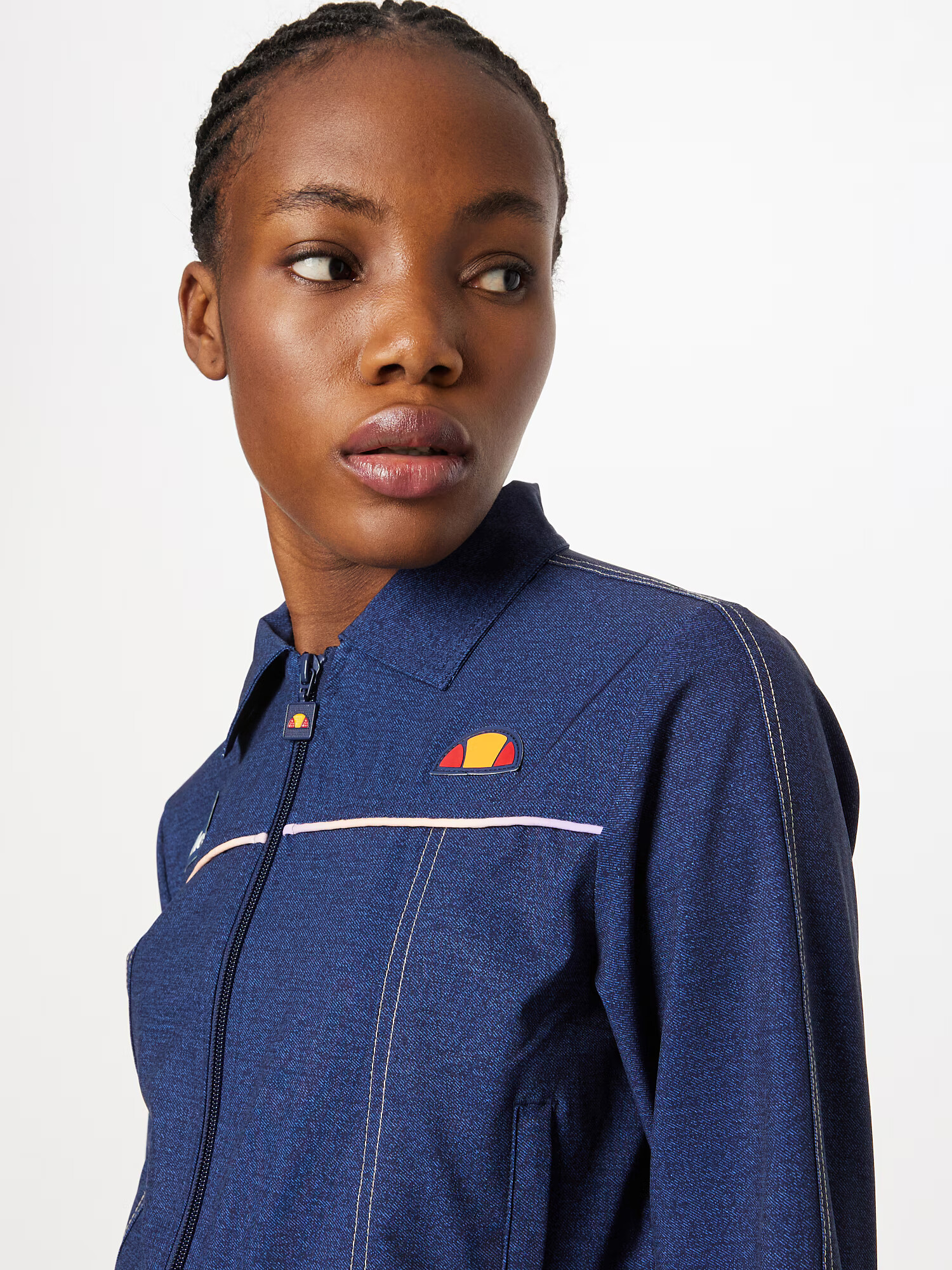 ELLESSE Prehodna jakna 'Stupendo' moder denim / oranžna / rdeča / bela - Pepit.si