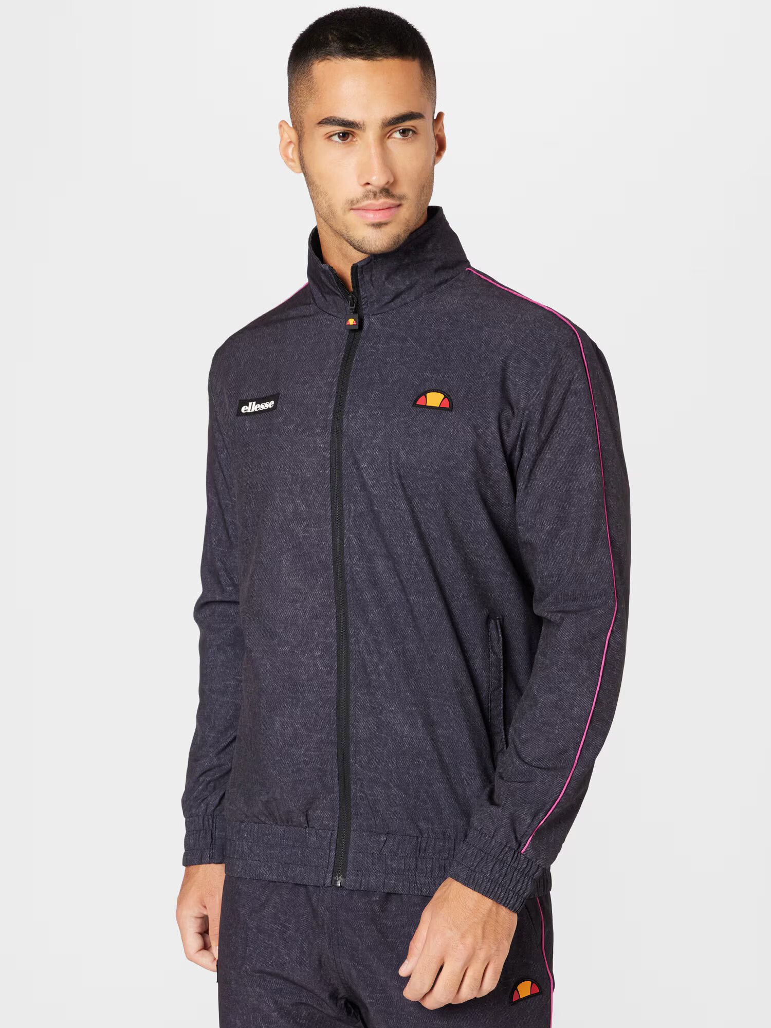 ELLESSE Športna jopa na zadrgo roza / rdeča / črn denim / bela - Pepit.si