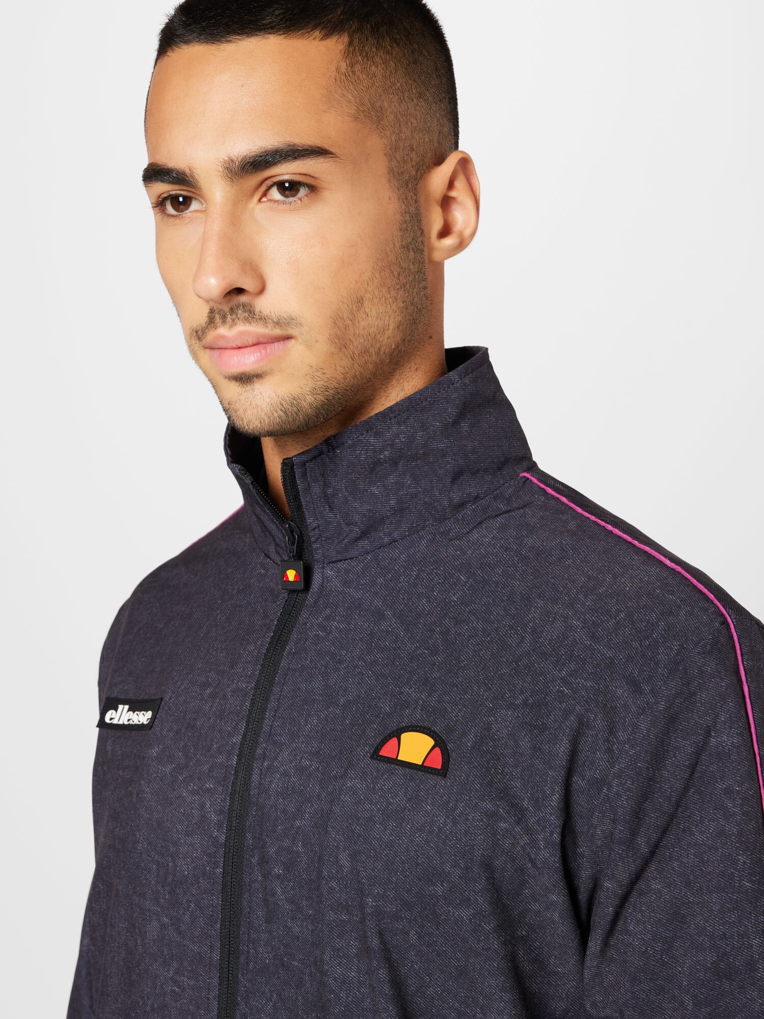 ELLESSE Športna jopa na zadrgo roza / rdeča / črn denim / bela - Pepit.si