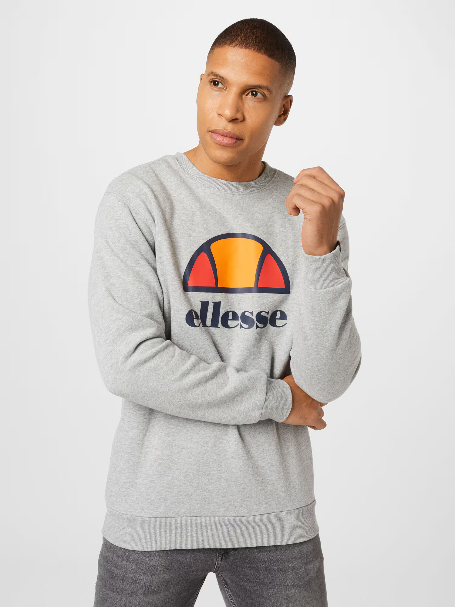 ELLESSE Majica 'Perc' mornarska / pegasto siva / oranžna / rdeča - Pepit.si