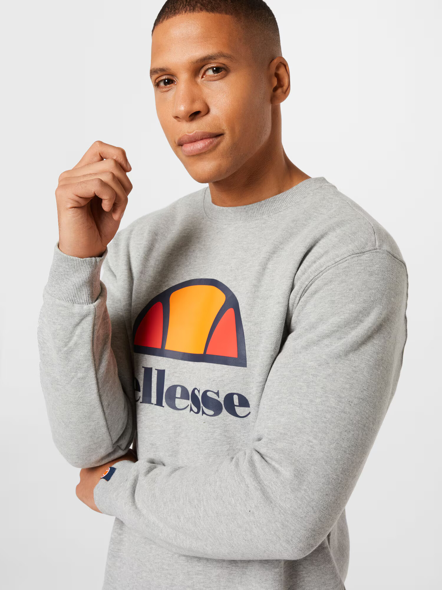 ELLESSE Majica 'Perc' mornarska / pegasto siva / oranžna / rdeča - Pepit.si