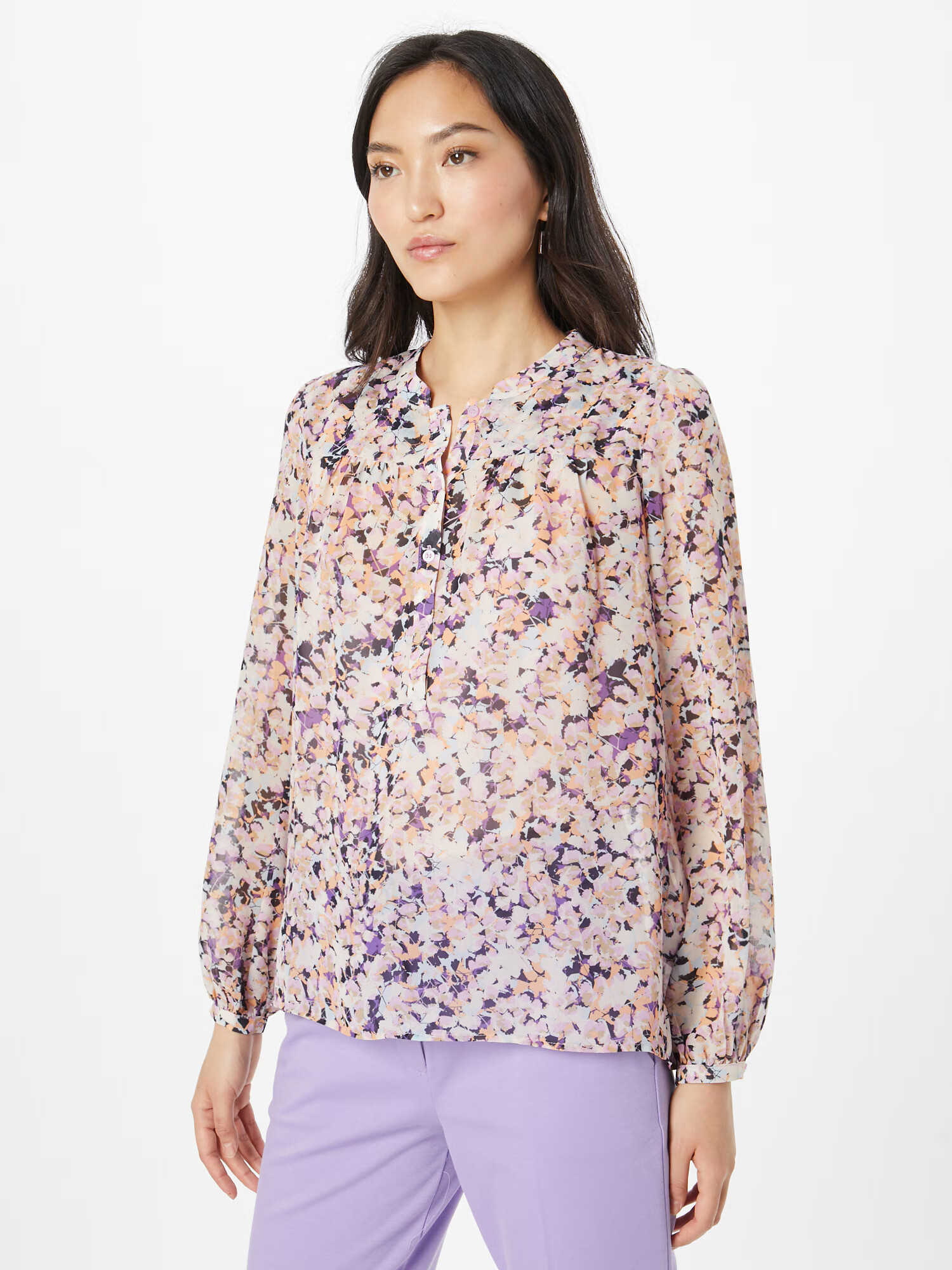 ESPRIT Bluza lila / pastelno oranžna / črna / bela - Pepit.si