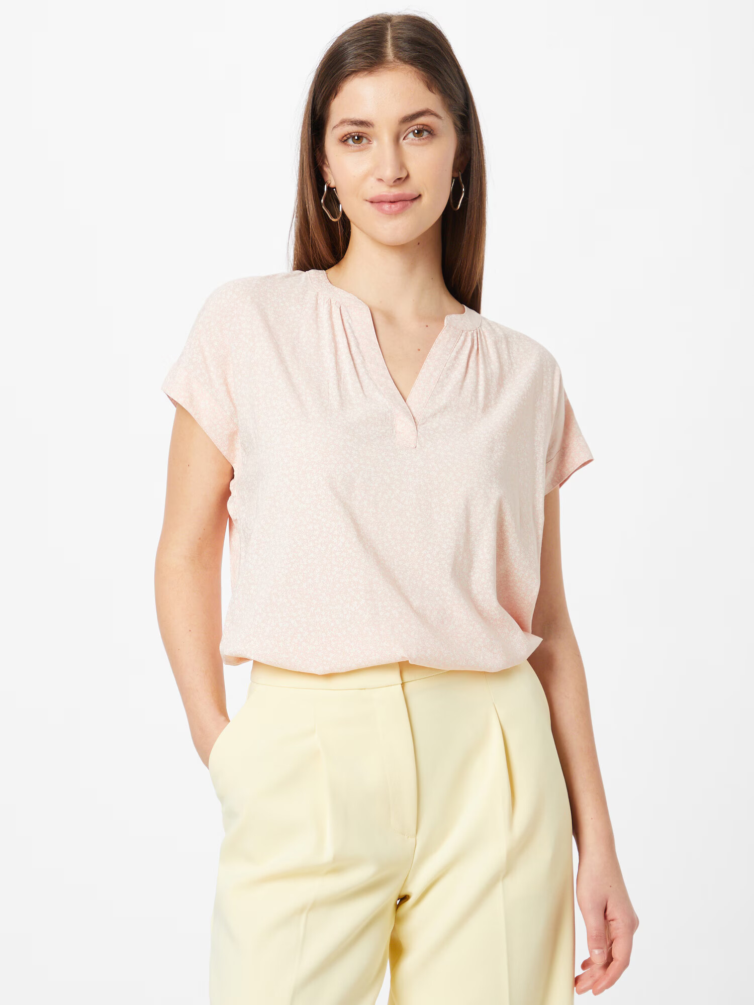 ESPRIT Bluza pastelno roza / bela - Pepit.si