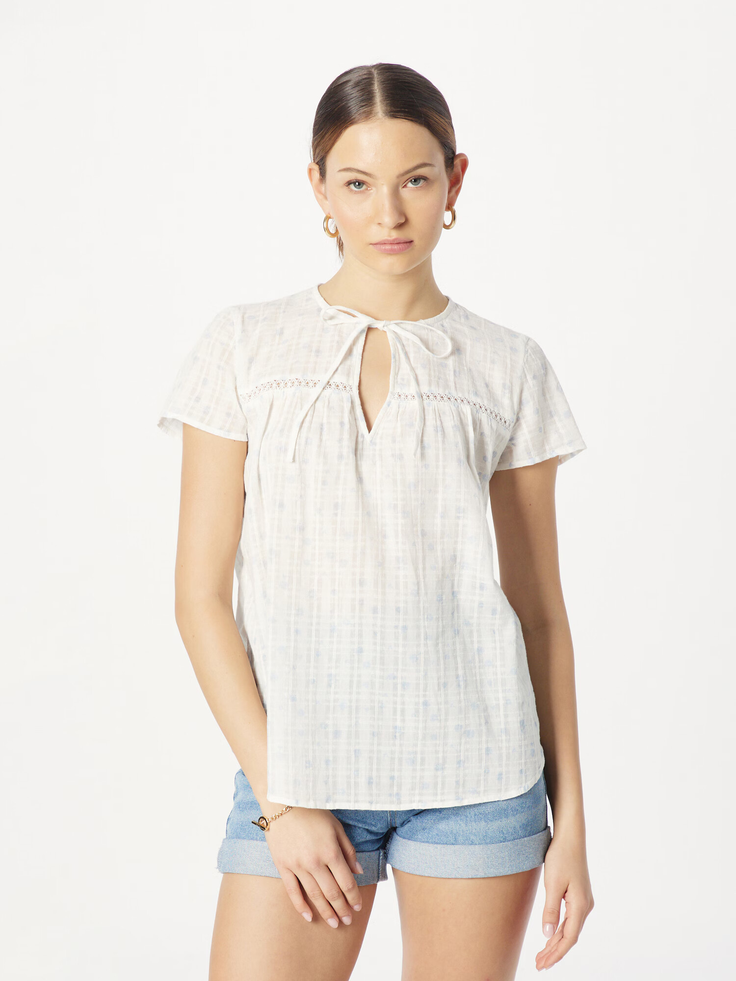 ESPRIT Bluza svetlo modra / off-bela - Pepit.si