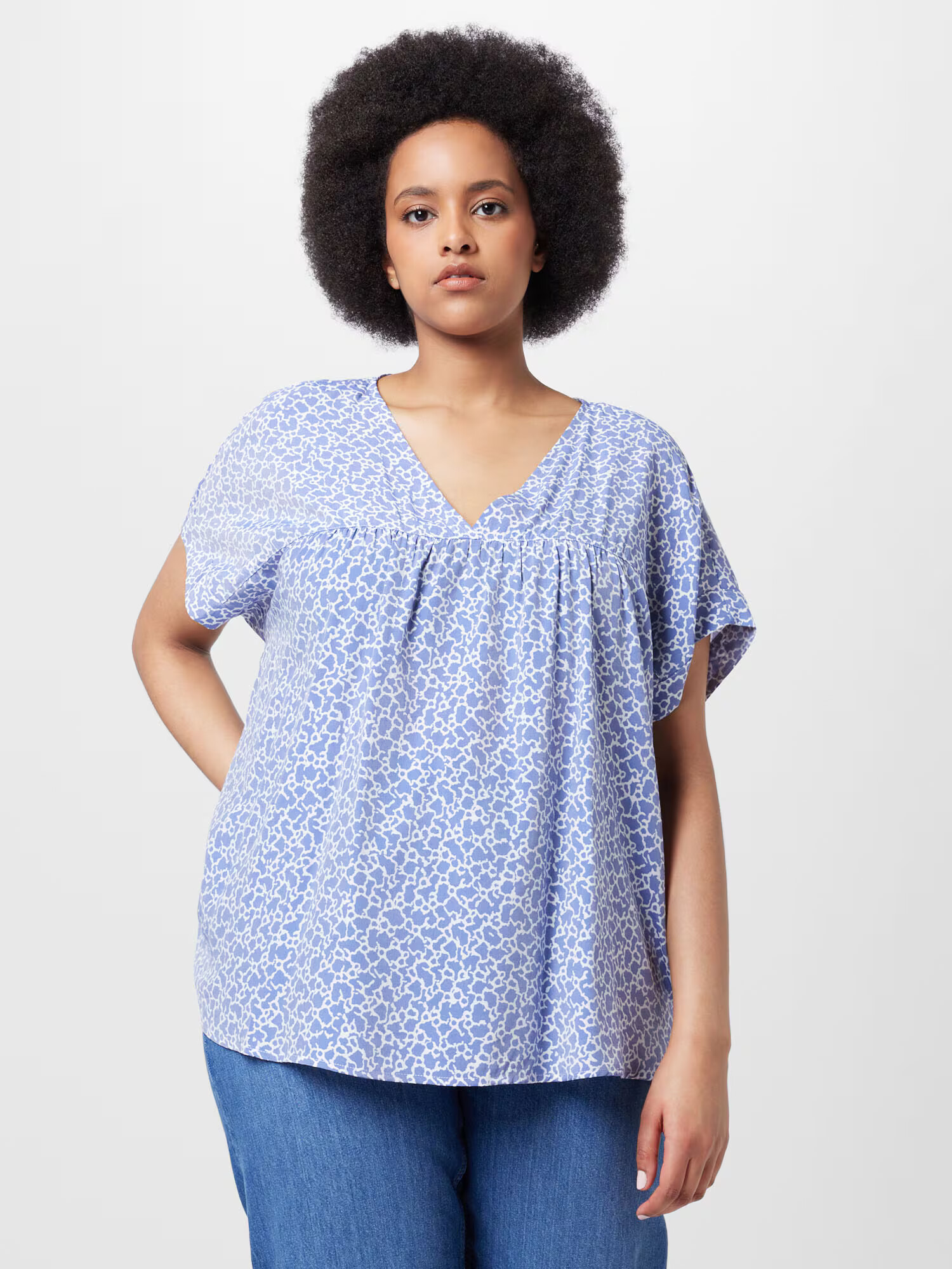 Esprit Curves Bluza modra / bela - Pepit.si