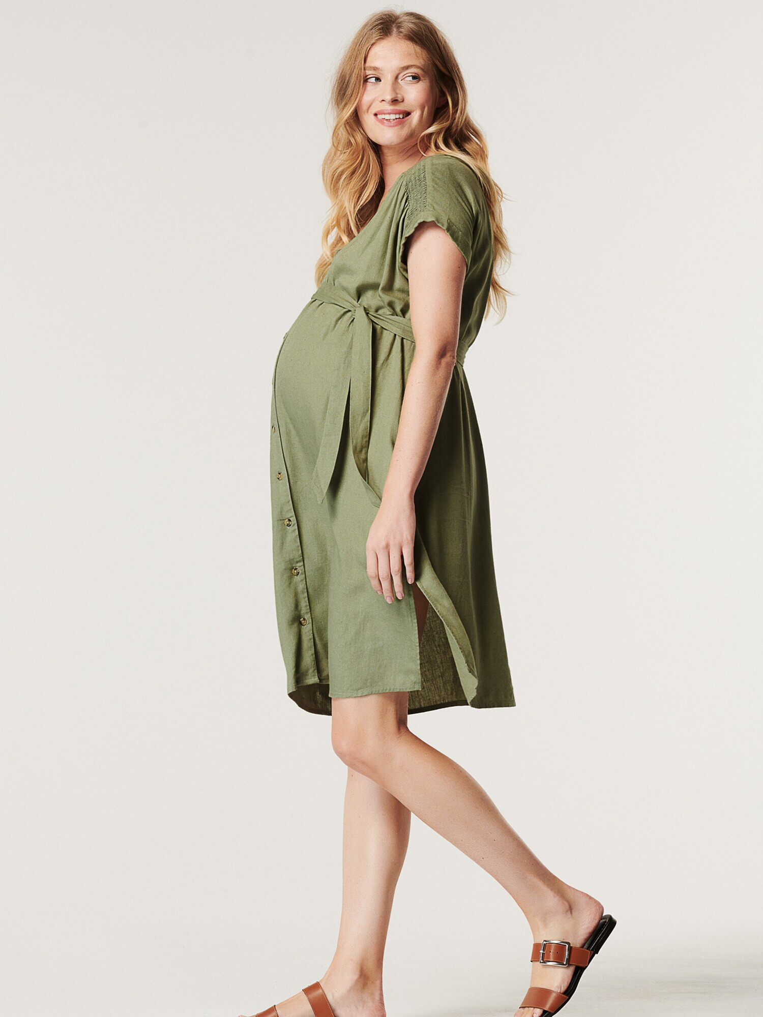 Esprit Maternity Dolga srajca oliva - Pepit.si