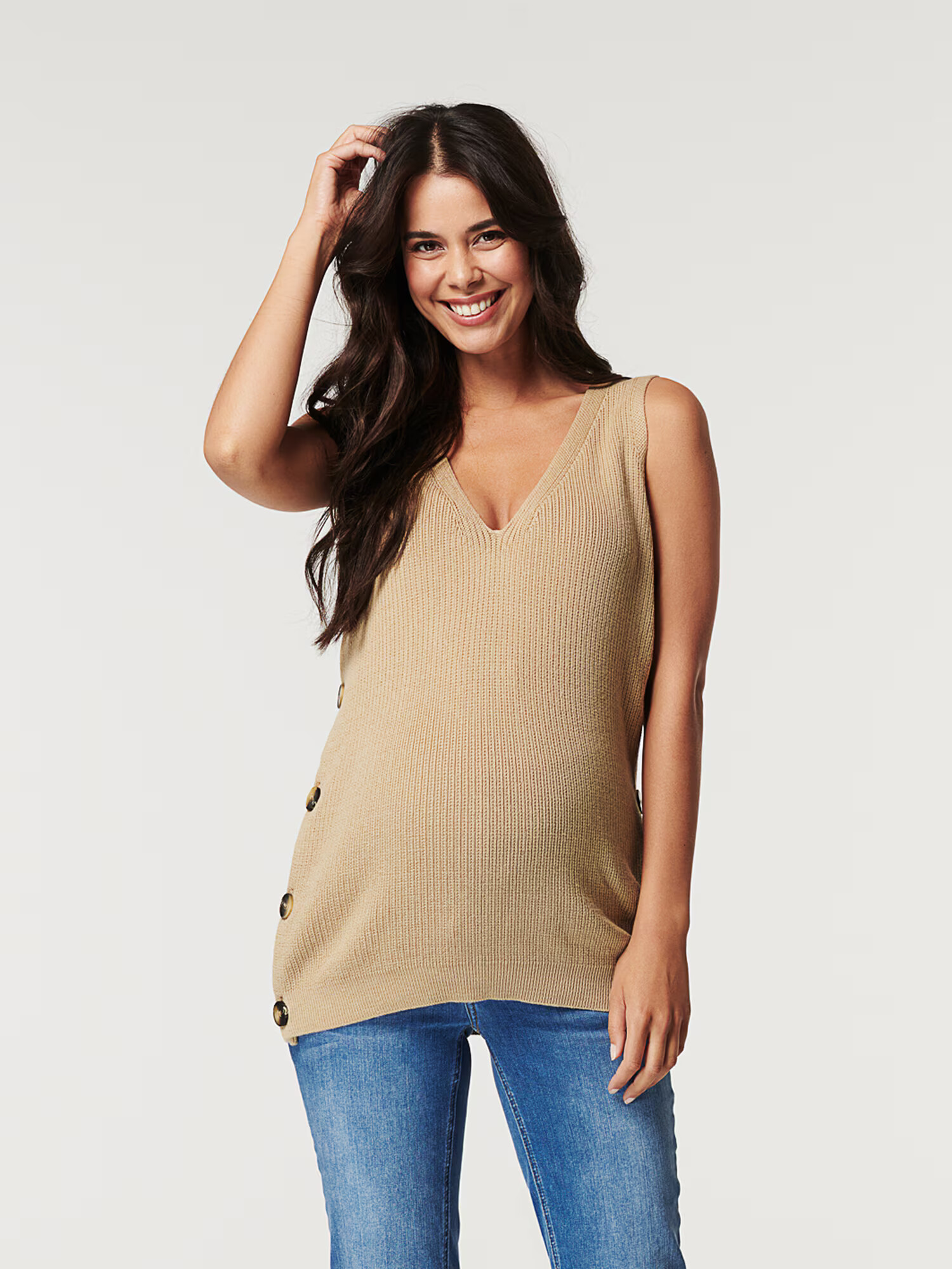 Esprit Maternity Pulover svetlo rjava - Pepit.si